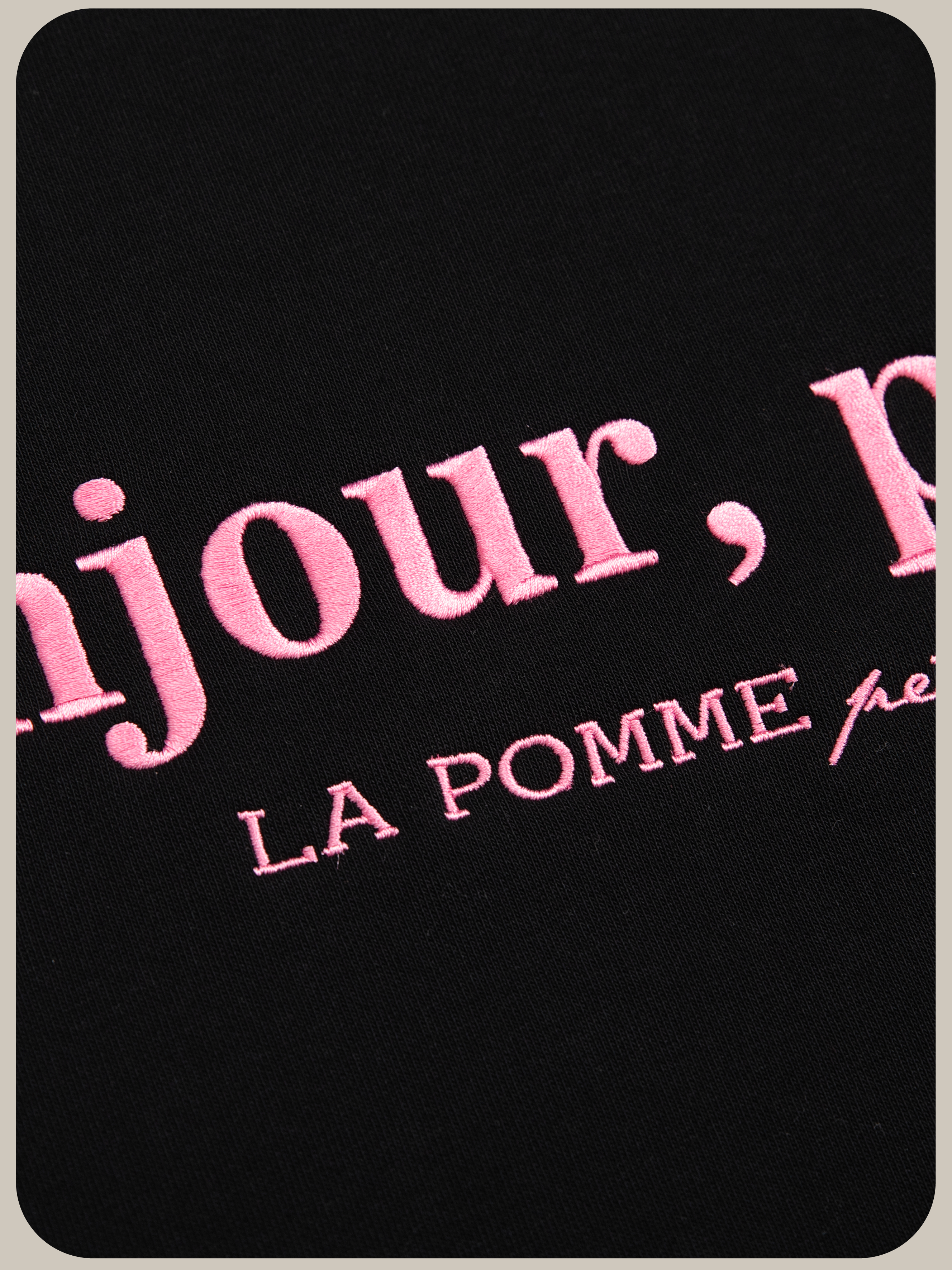 LA POMME petit Embroidery Bonjour petite Sweat