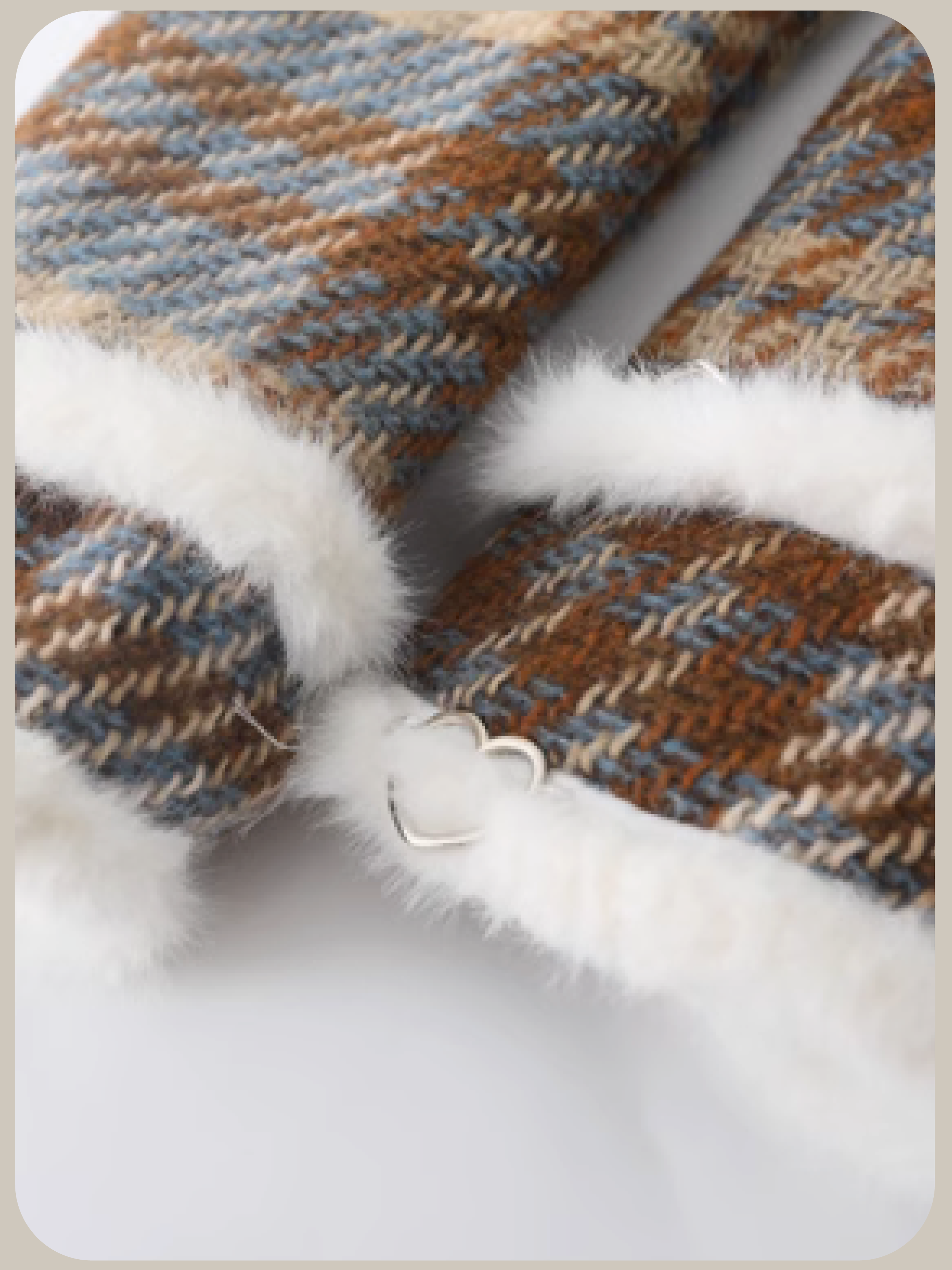 Fluffy Plaid Short Coat Set-Up/ふわふわチェックショートコートセットアップ