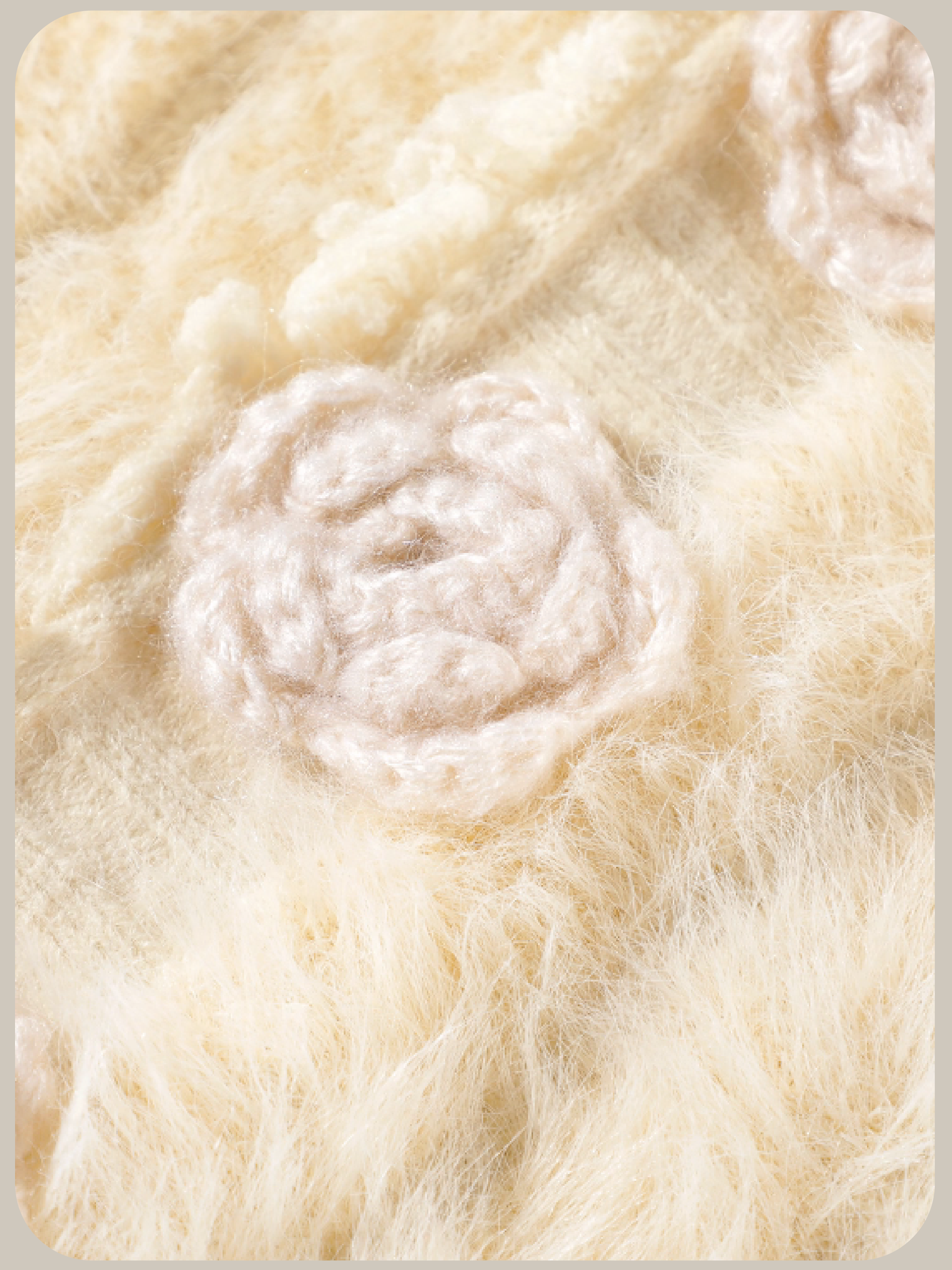 Flower Applique Fluffy Cardigan/フラワーアップリケふわふわカーディガン