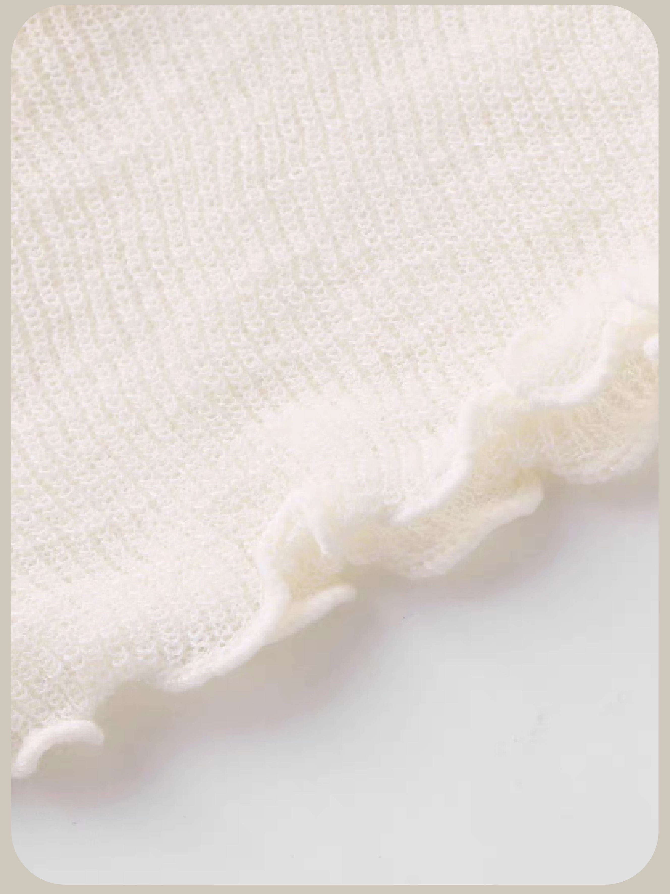 Cream Pearl Rose Ruffle Knit Top/クリームパールローズフリルニットトップス