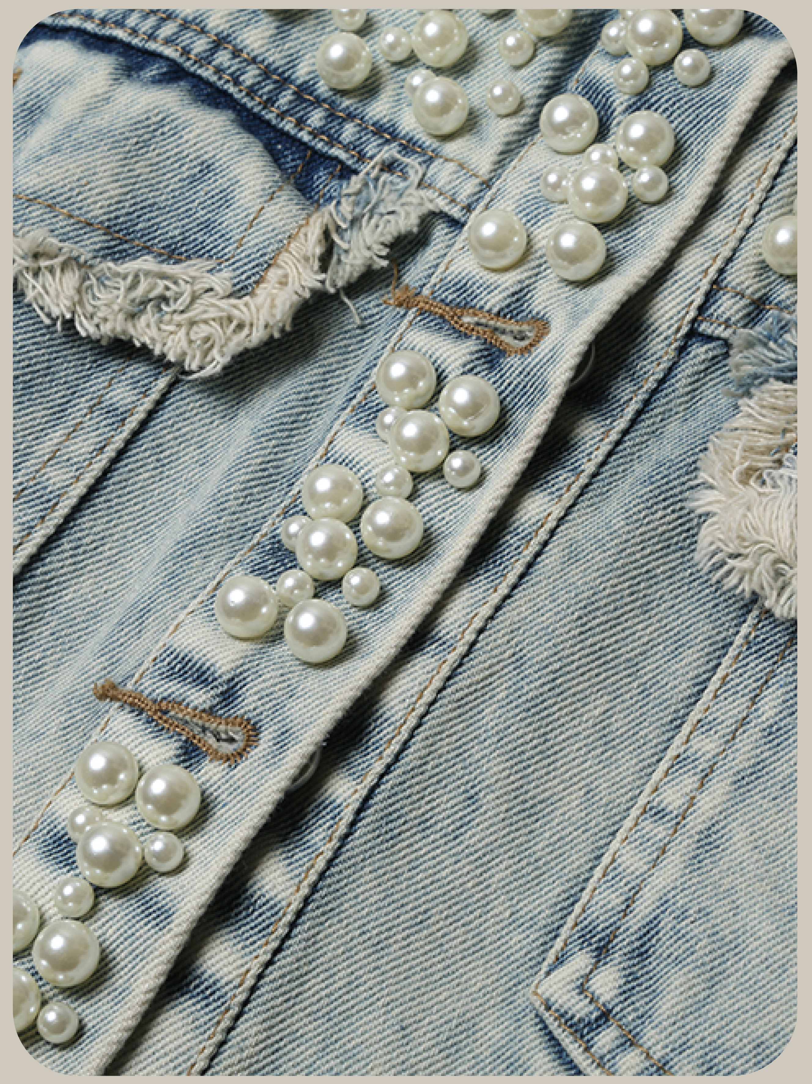 Pearl Deco Denim Jacket/パールデコデニムジャケット