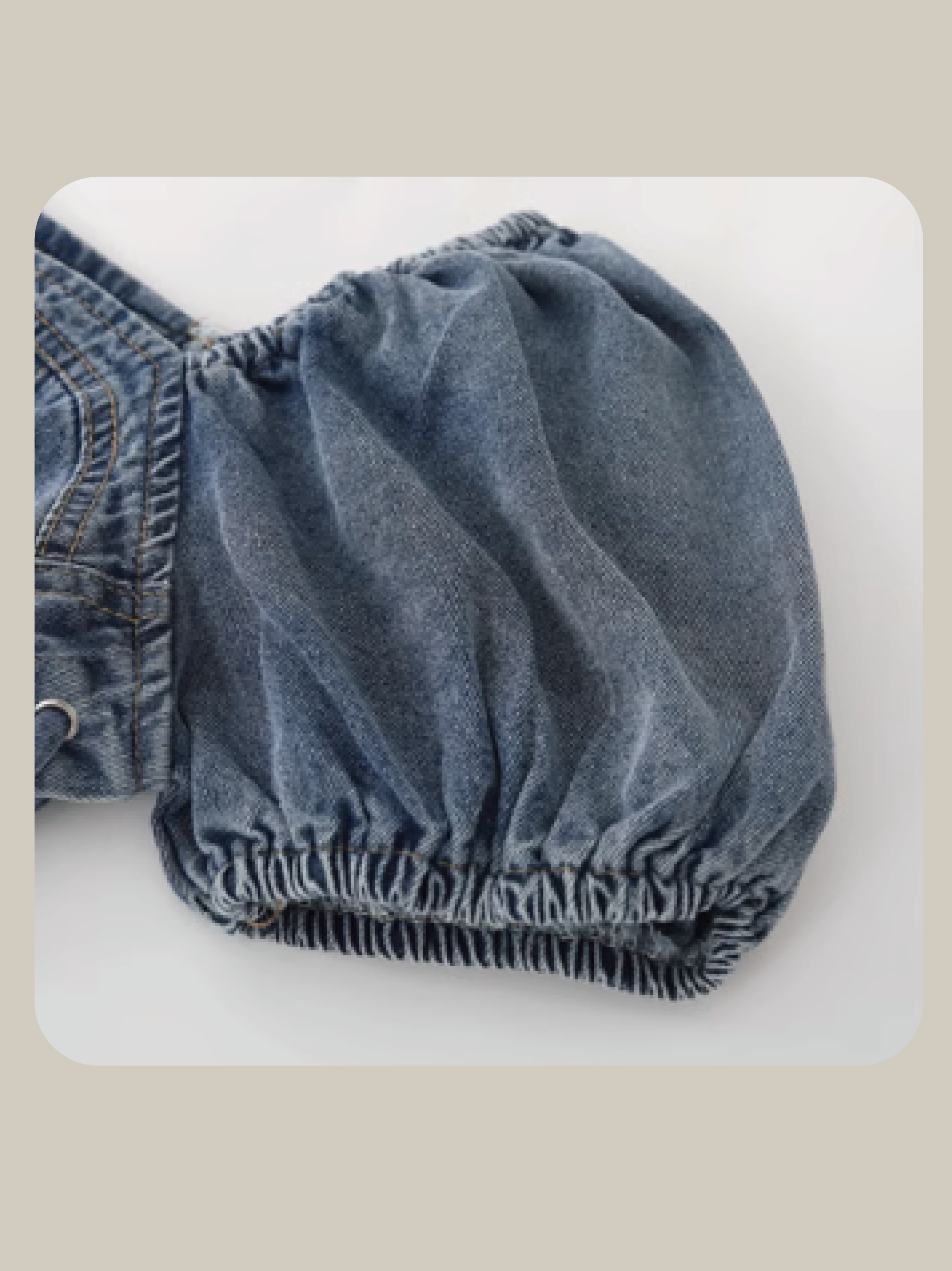 Square Collar Denim Top スクエアカラーデニムトップス