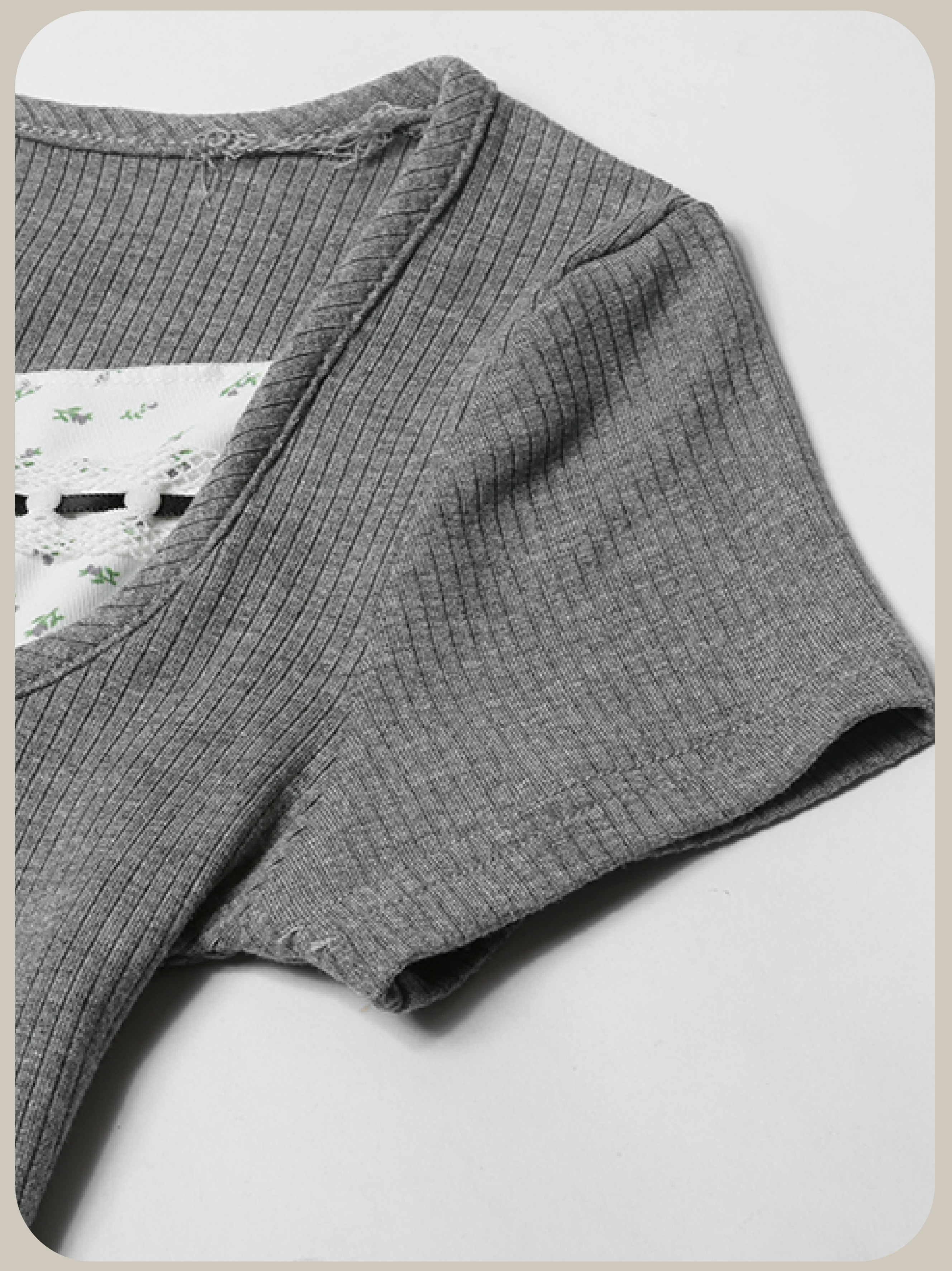 Floral Lace Up T/フローラルレースアップTシャツ