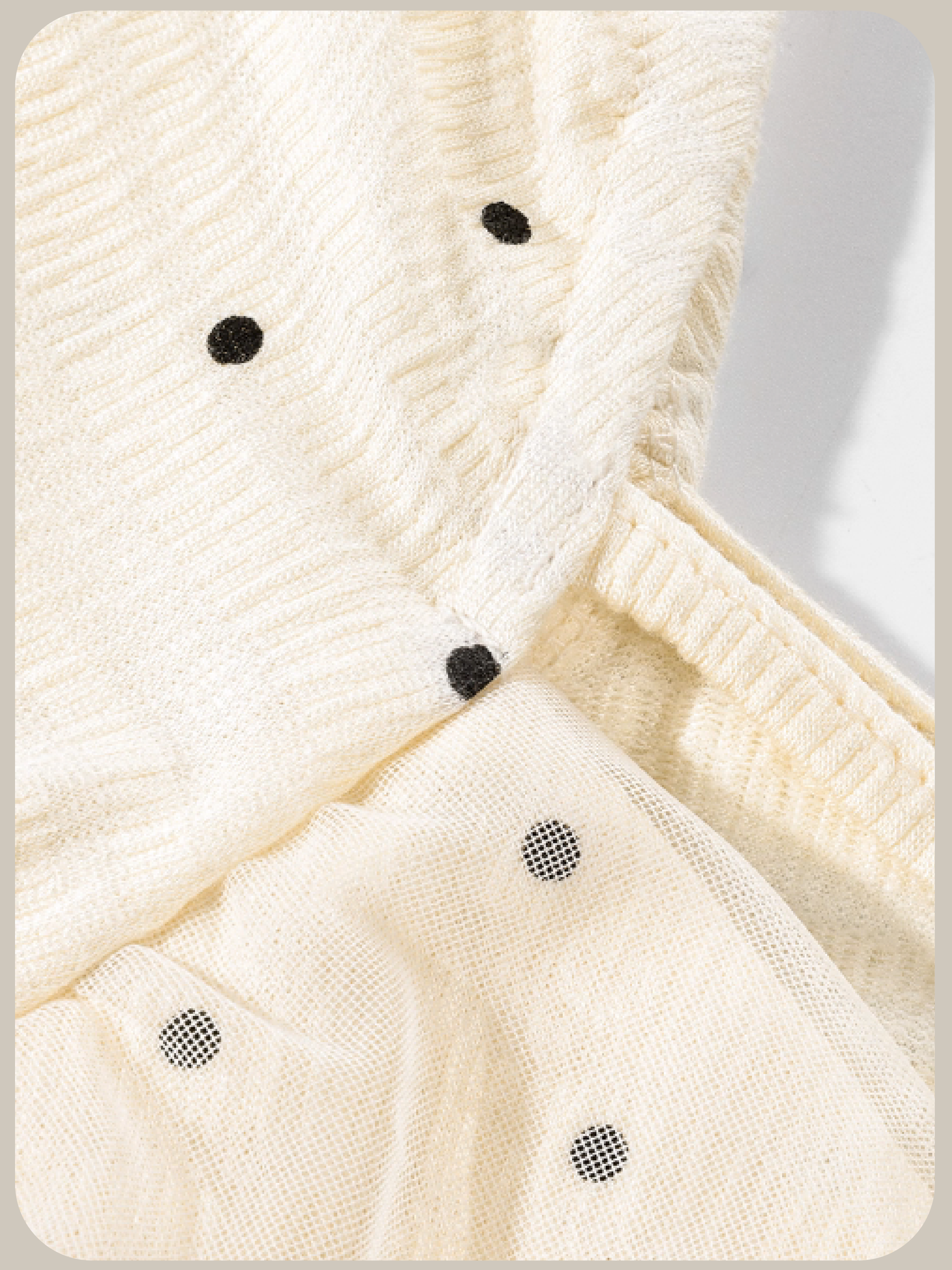 Mesh Ribbon Dots Top/メッシュリボンドットトップス