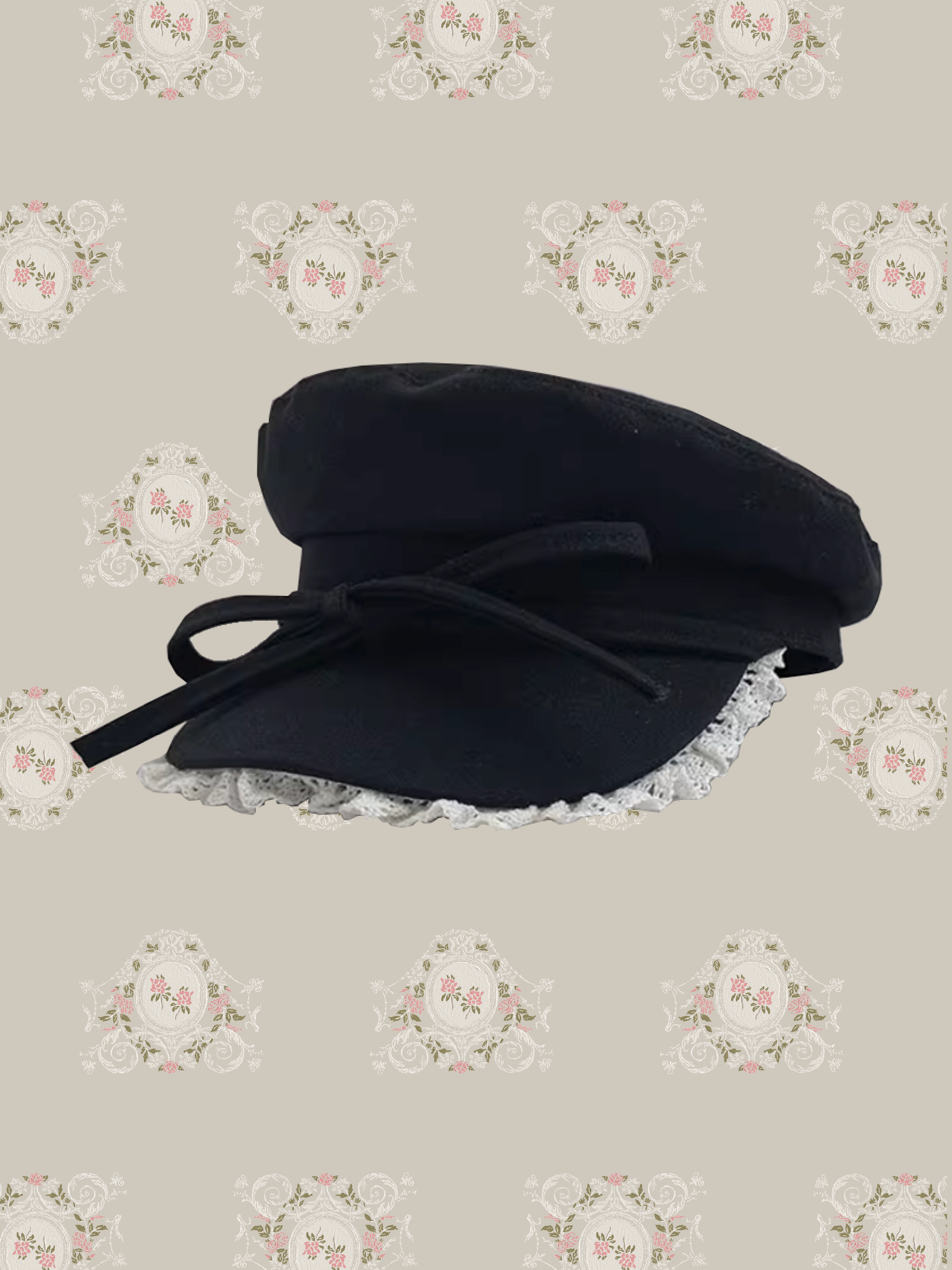 Ribbon Lace Frill Beret/リボンレースフリルベレー