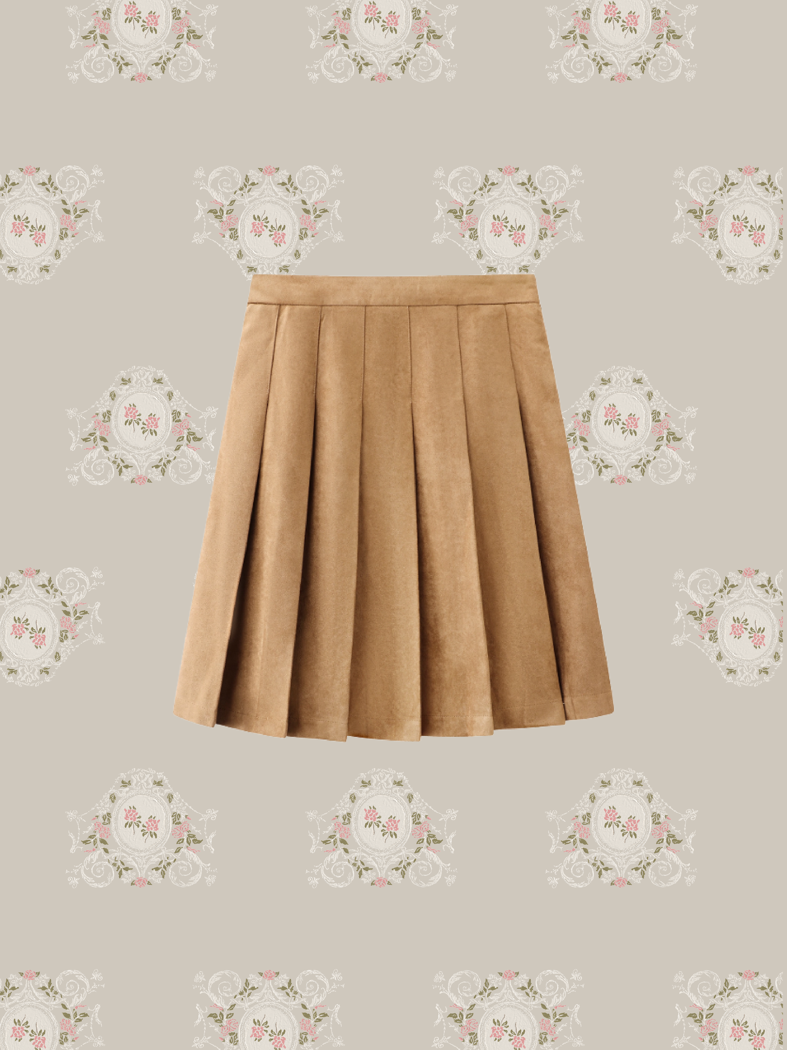 Asymmetry Pleats Suede Texture Skirt/アシンメトリープリーツスエードテクスチャスカート