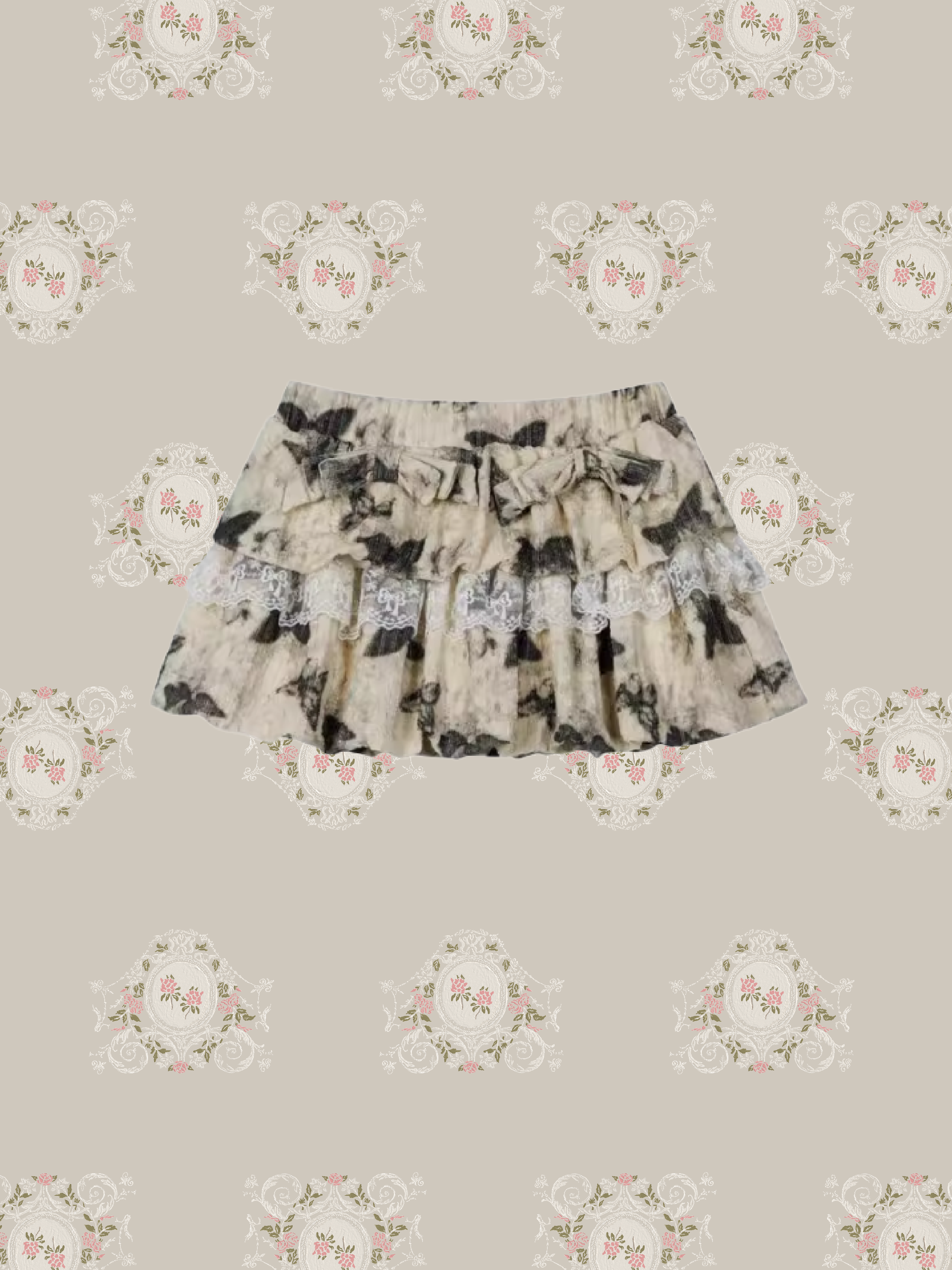 Butterfly Puff Layer Mini Skirt/バタフライパフレイヤーミニスカート