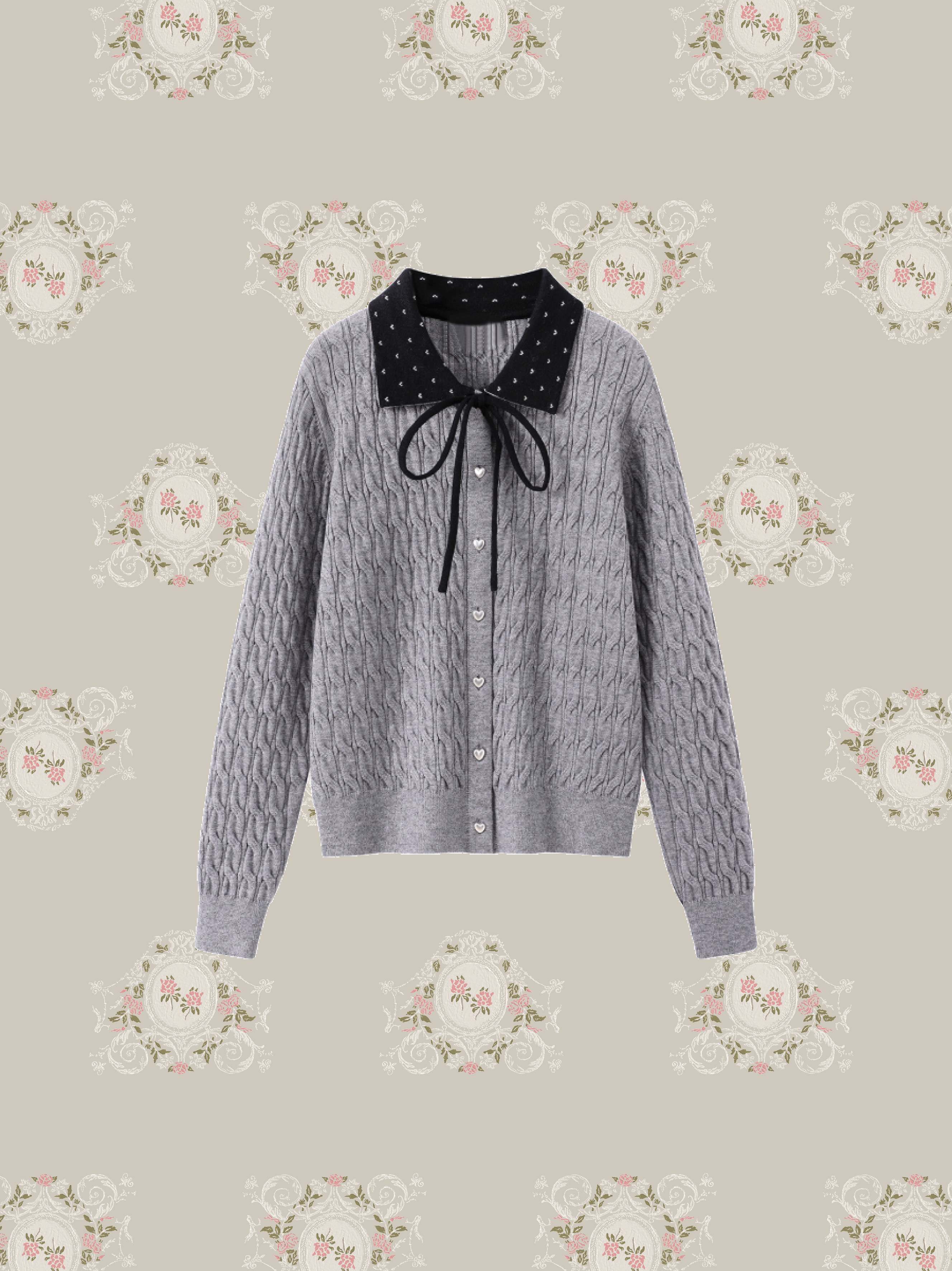 Detail Lace Ribbon Cardigan/ディーテルレースリボンカーディガン