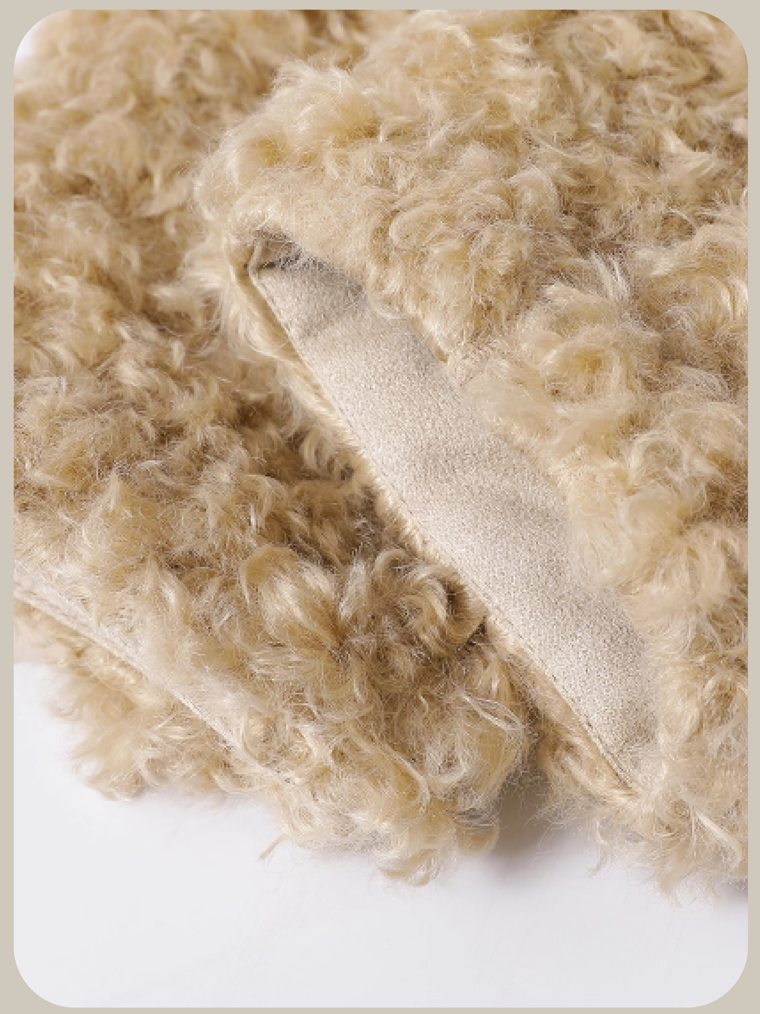 Moveable PU Collar Faux Fur Jacket/PUカラーフェイクファージャケット