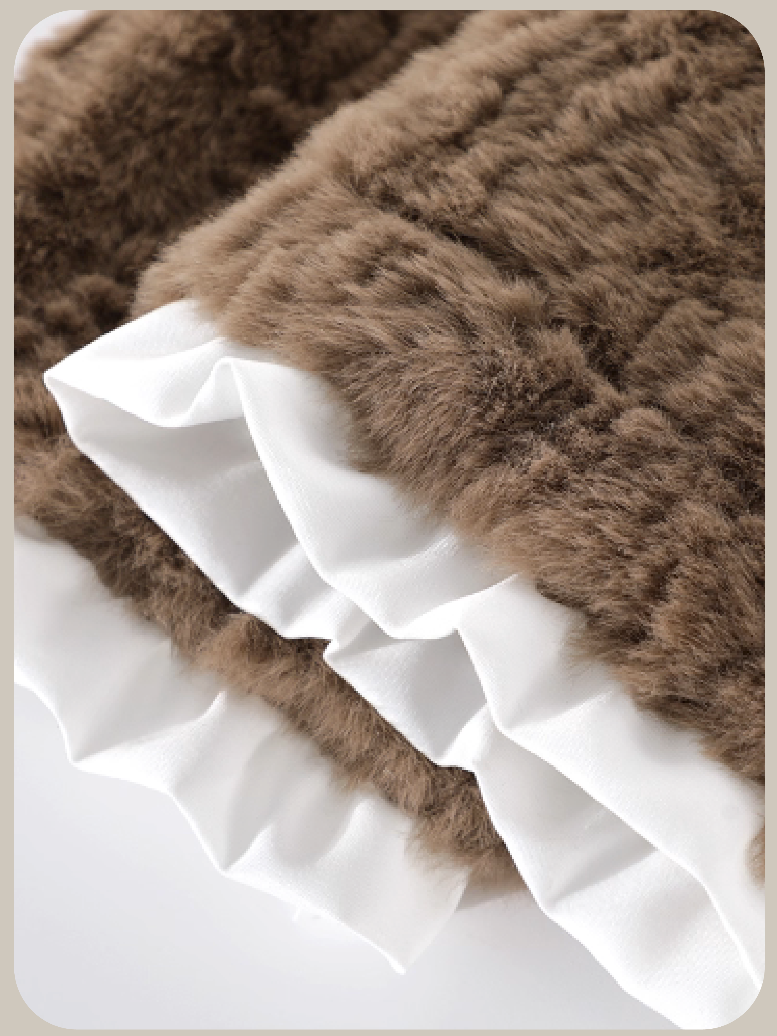 Elegant Frill Piping Fur Jacket/エレガントフリルパイピングファージャケット