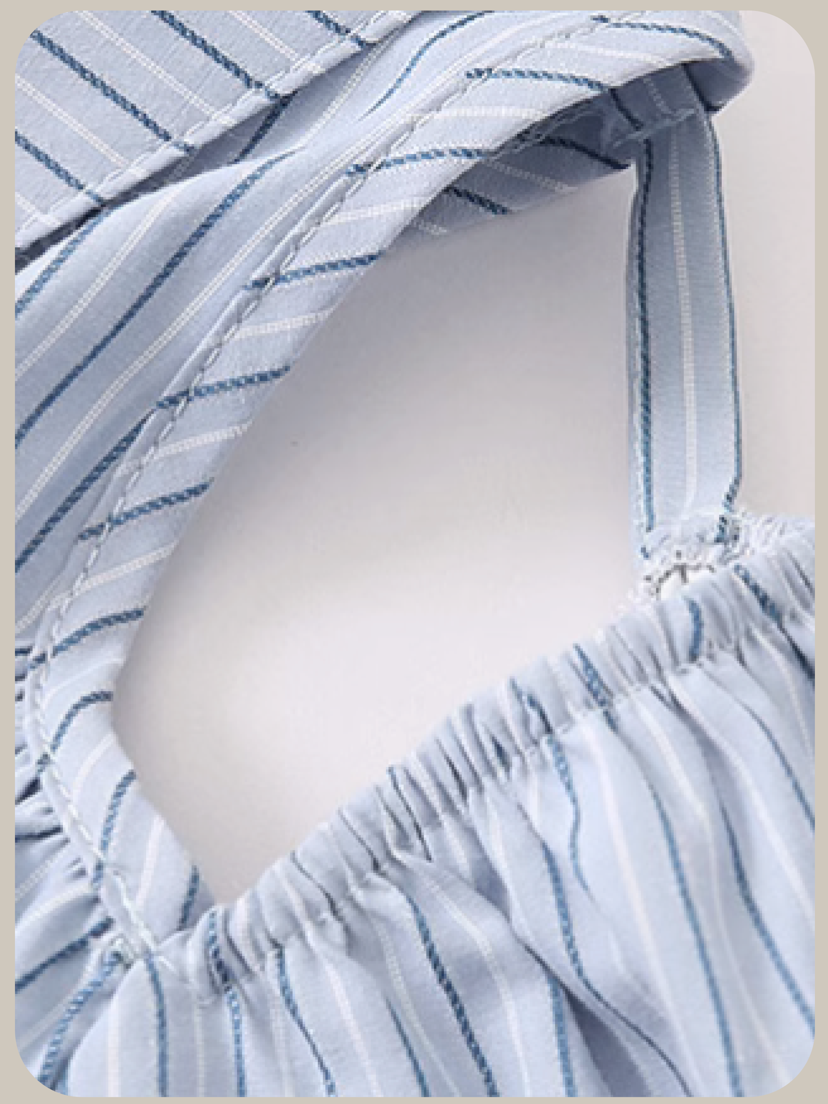 Hollow Out Ribbon Stripe Shirt/リボンストライプシャツ