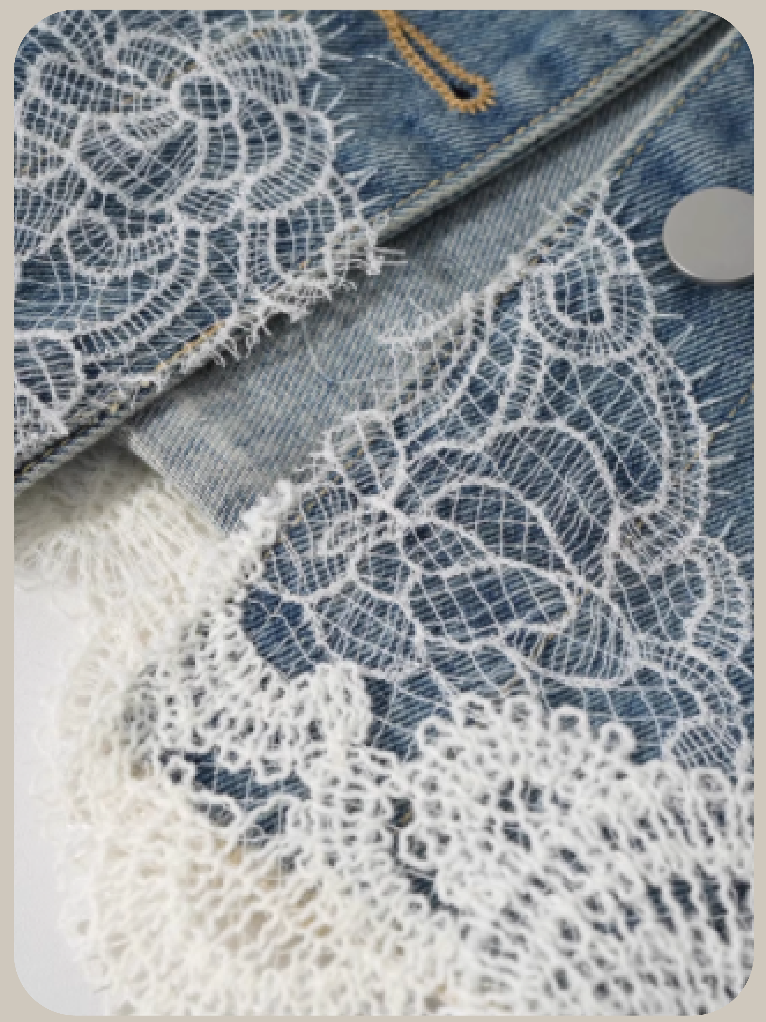 Lace Deco Denim Jacket/レースデコデニムジャケット