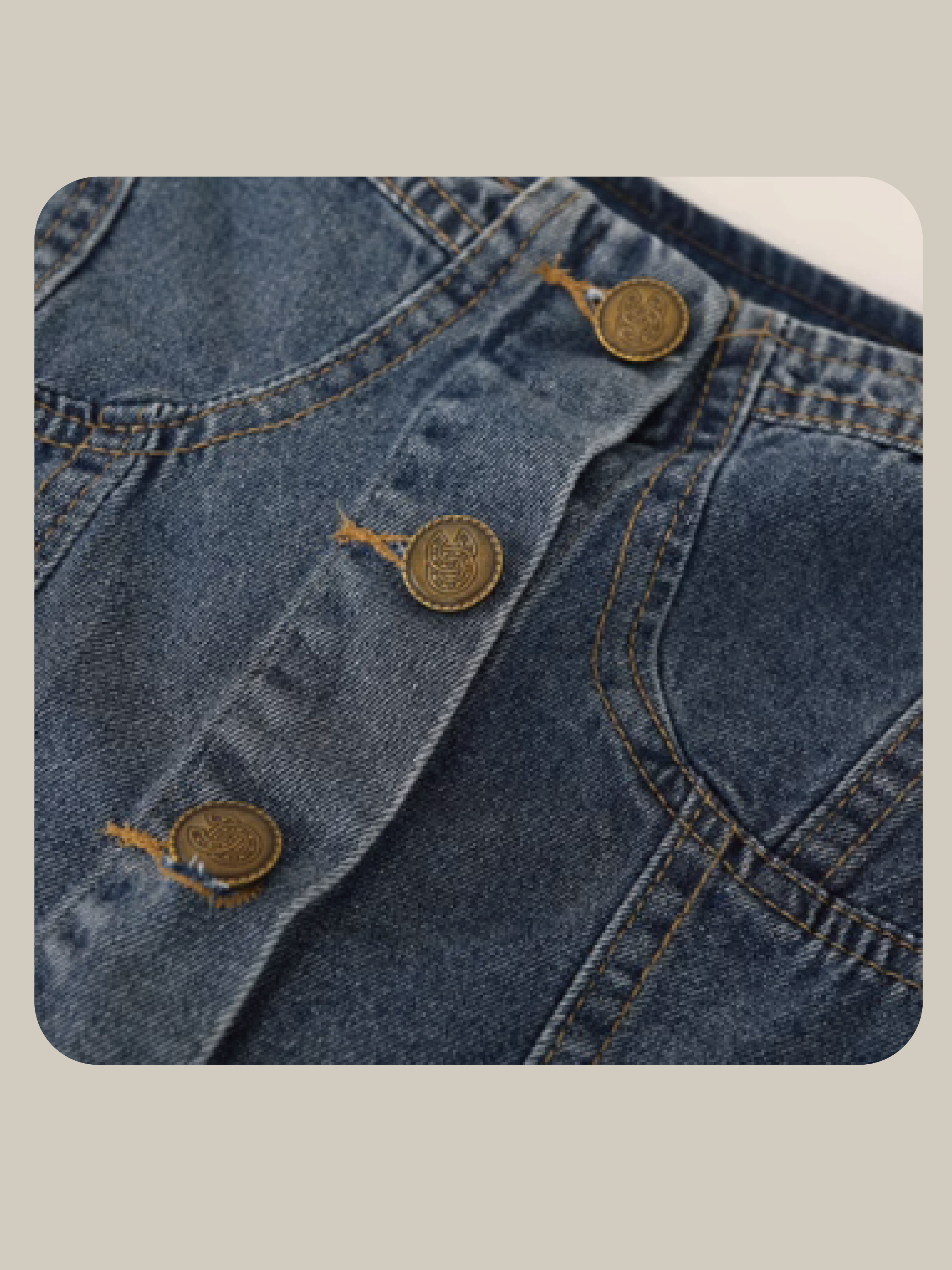 Square Collar Denim Top スクエアカラーデニムトップス