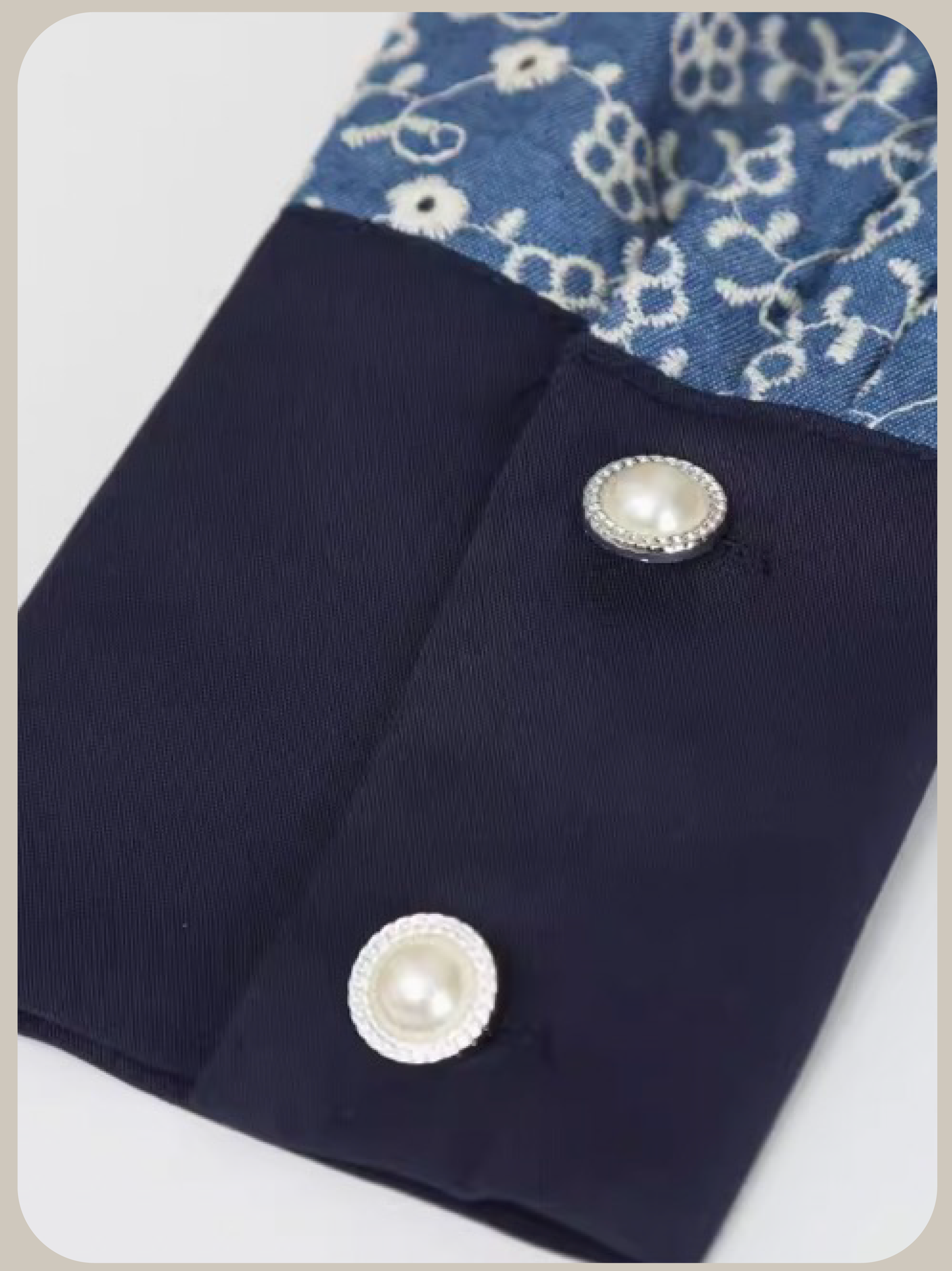 Pearl Button Frill Deco Shirt/パールボタンフリルデコシャツ