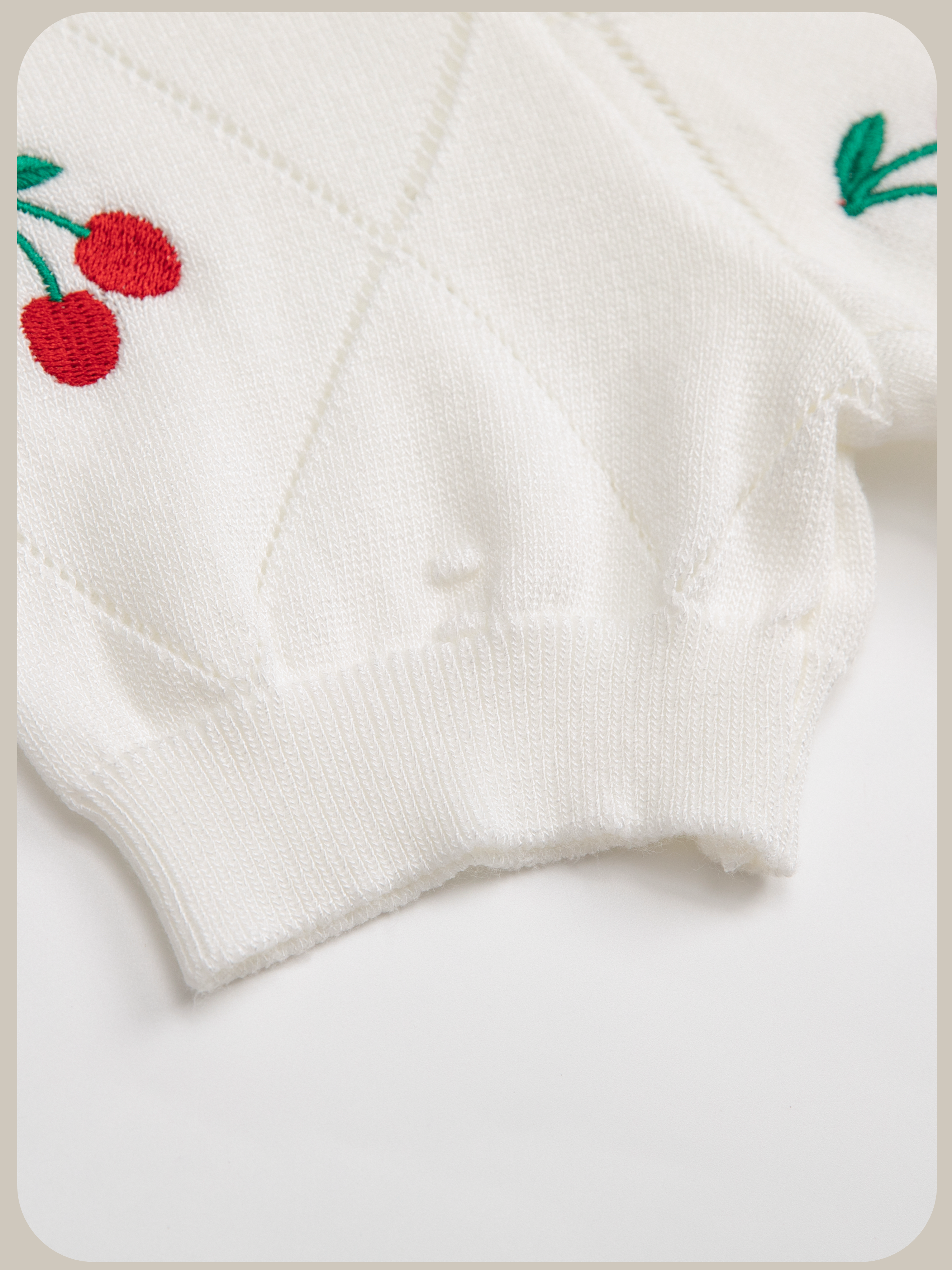 Cherry Embroidery Summer Knit/チェリー刺繍サマーニット