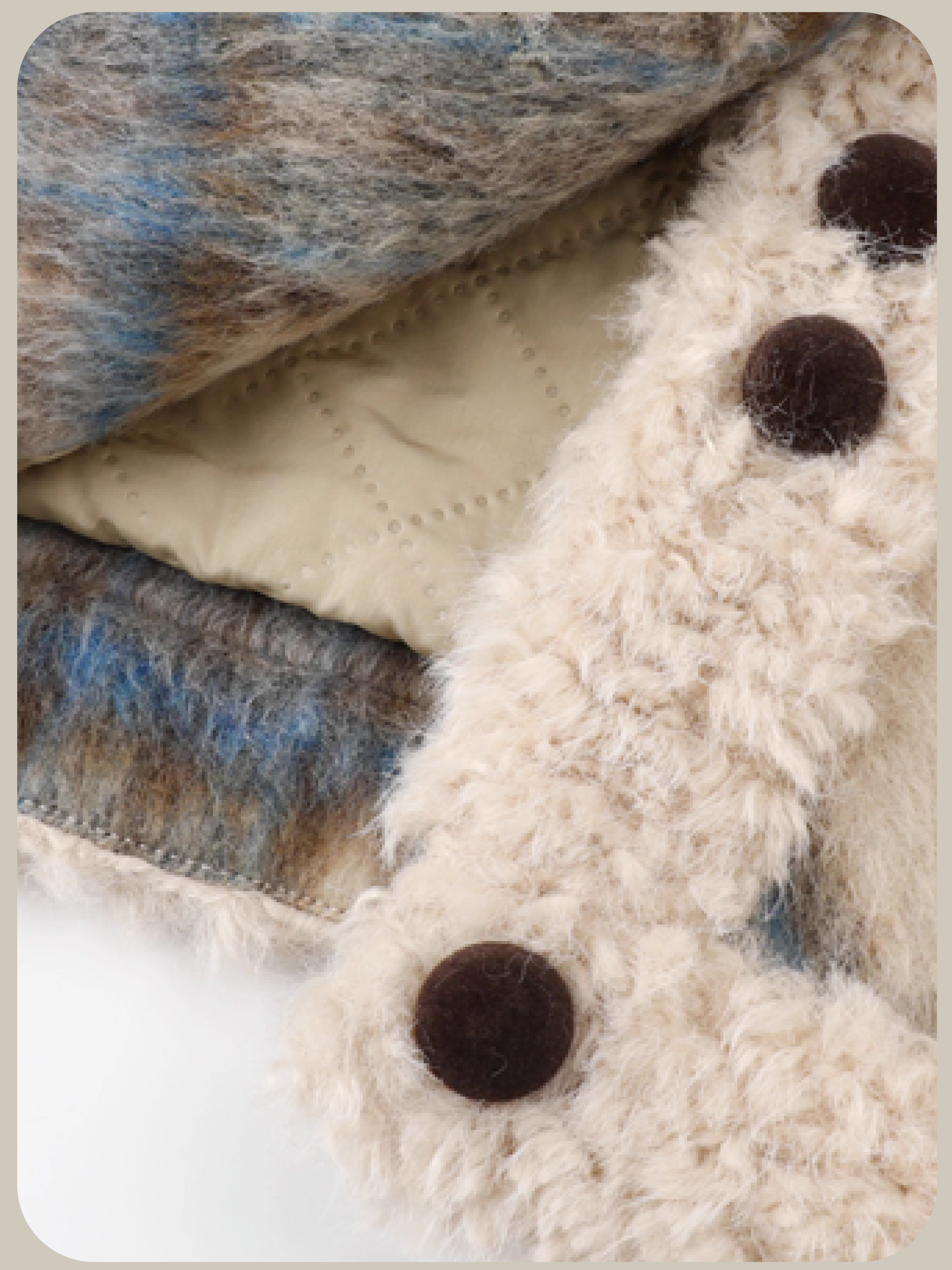 Cozy Check Style Faux Fur Jacket/チェックスタイルフェイクファージャケット