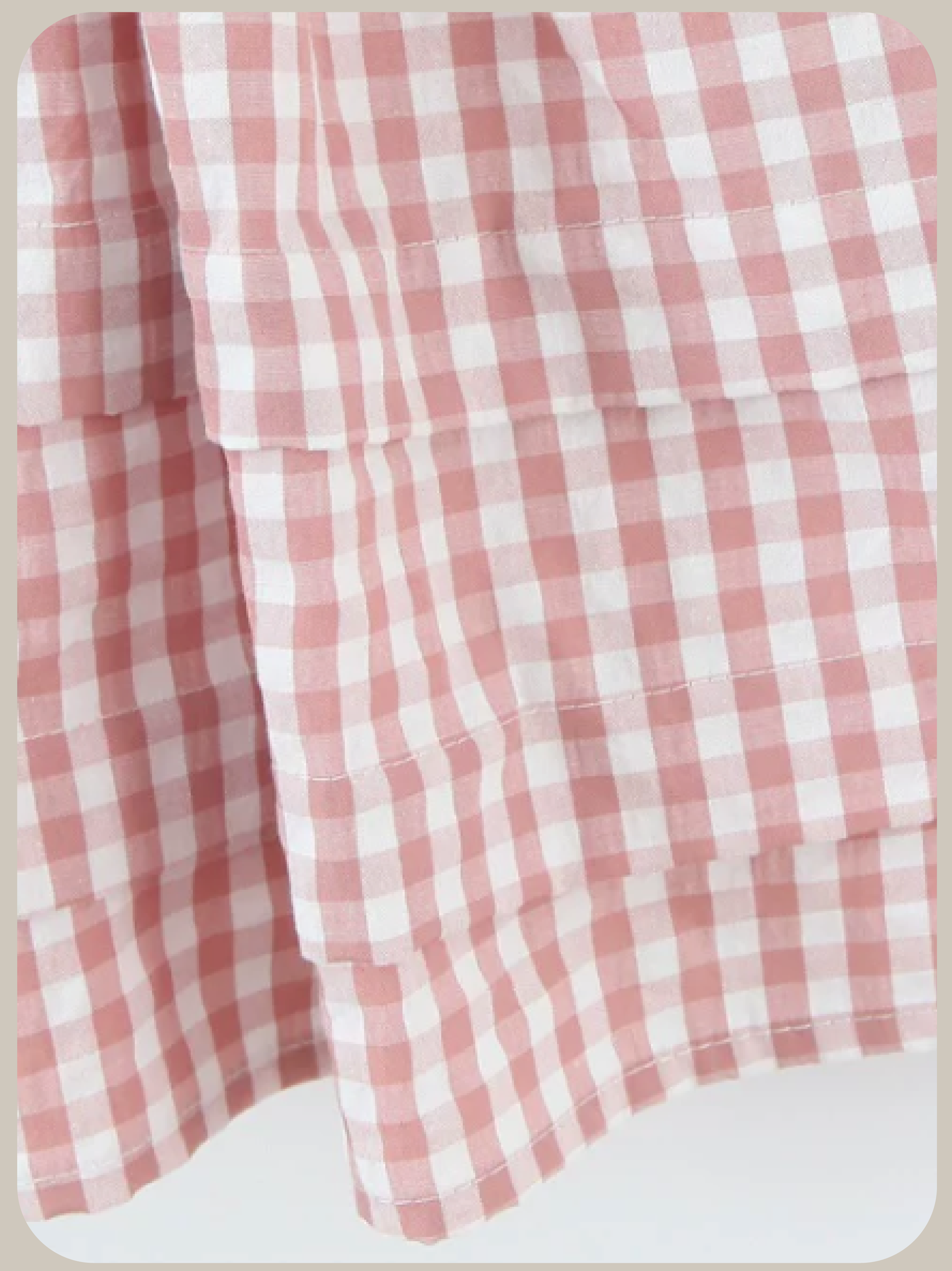 V Neck Plaid Waist One Piece/Vネックチェック柄ウエストワンピース