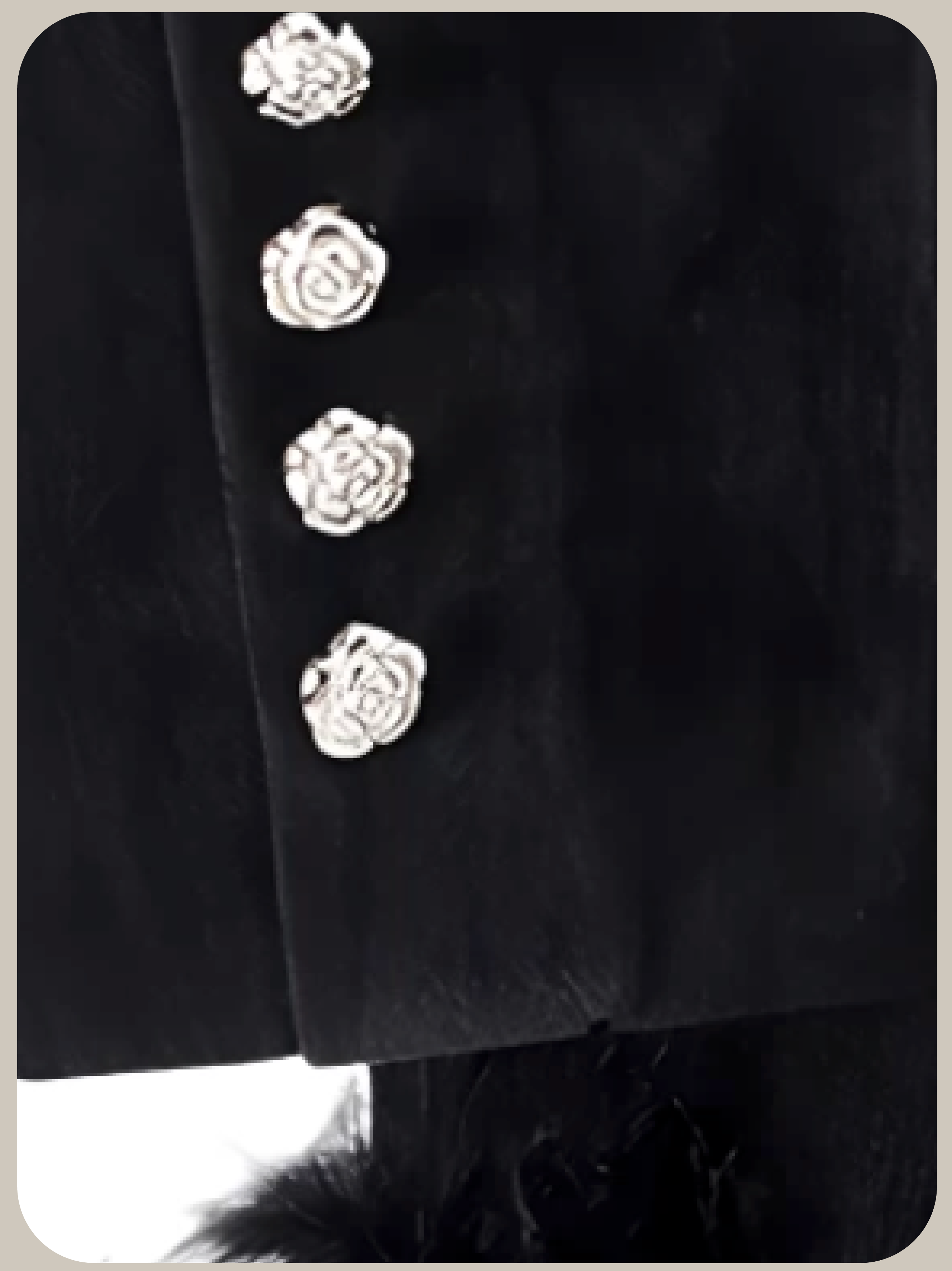 Fluffy Stitching Silver Deco Jacket/ふわふわステッチシルバーデコジャケット