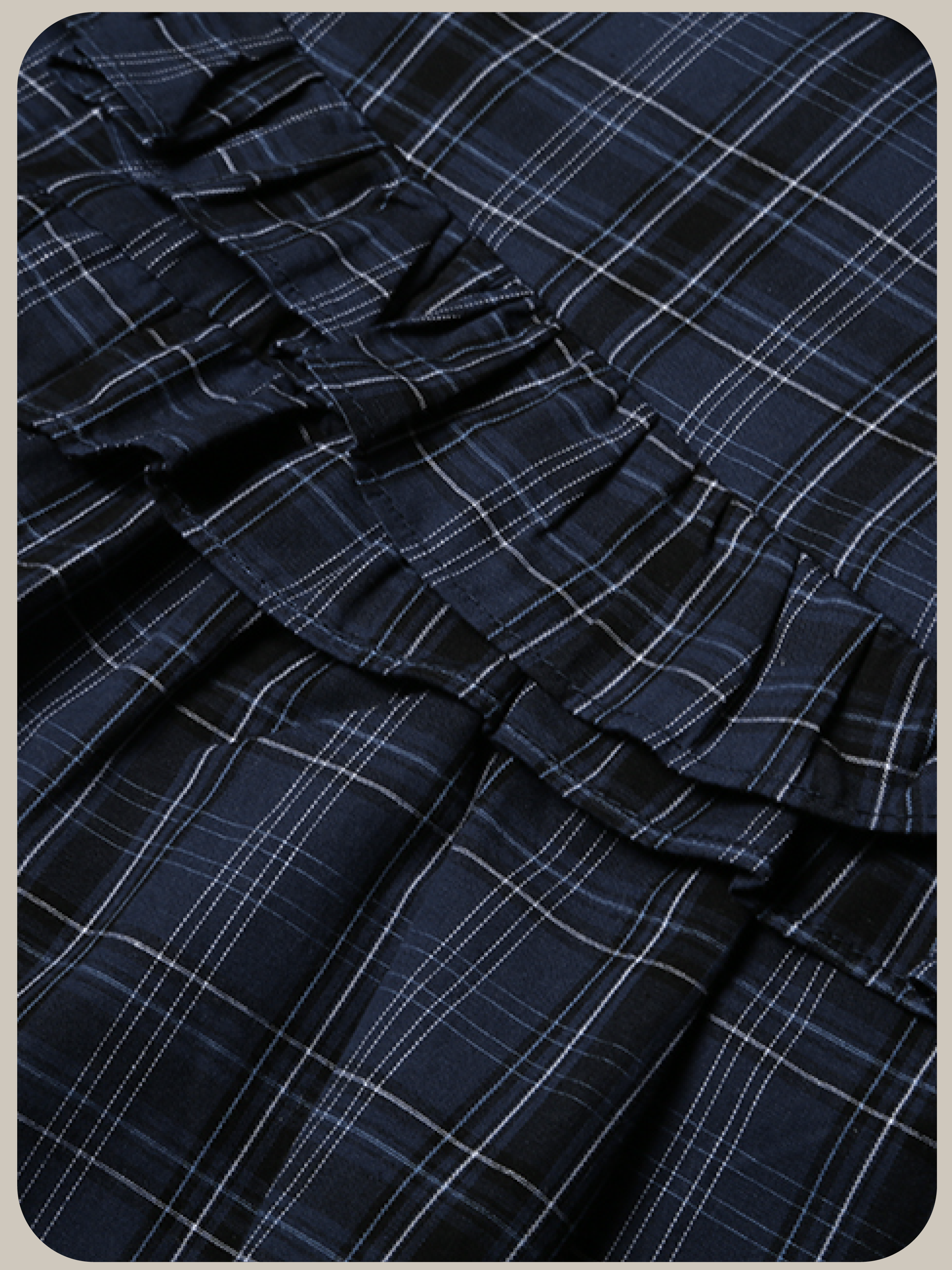 Asymmetry Ruffle Check Dress/アシンメトリーフリルチェックドレス