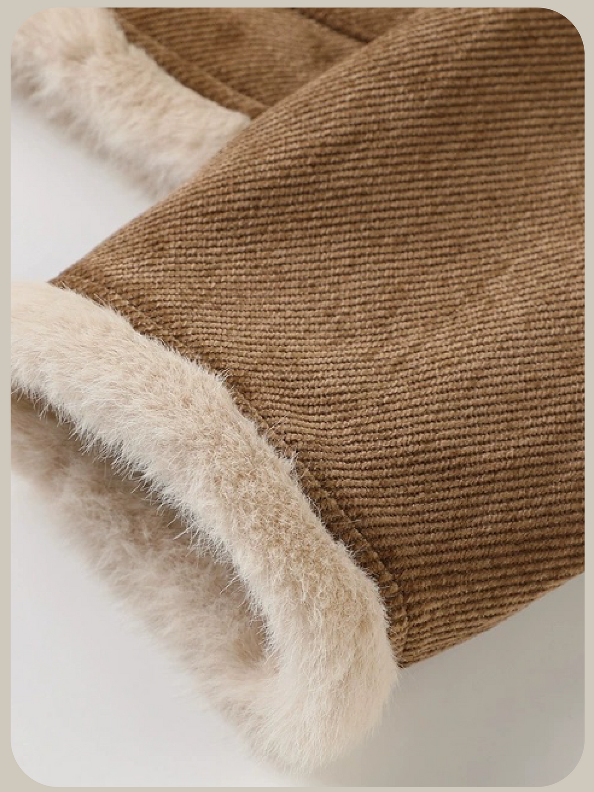 Corduroy Fur Trim Cropped Down Jacket/コーデュロイファー付きクロップド丈中綿ジャケット