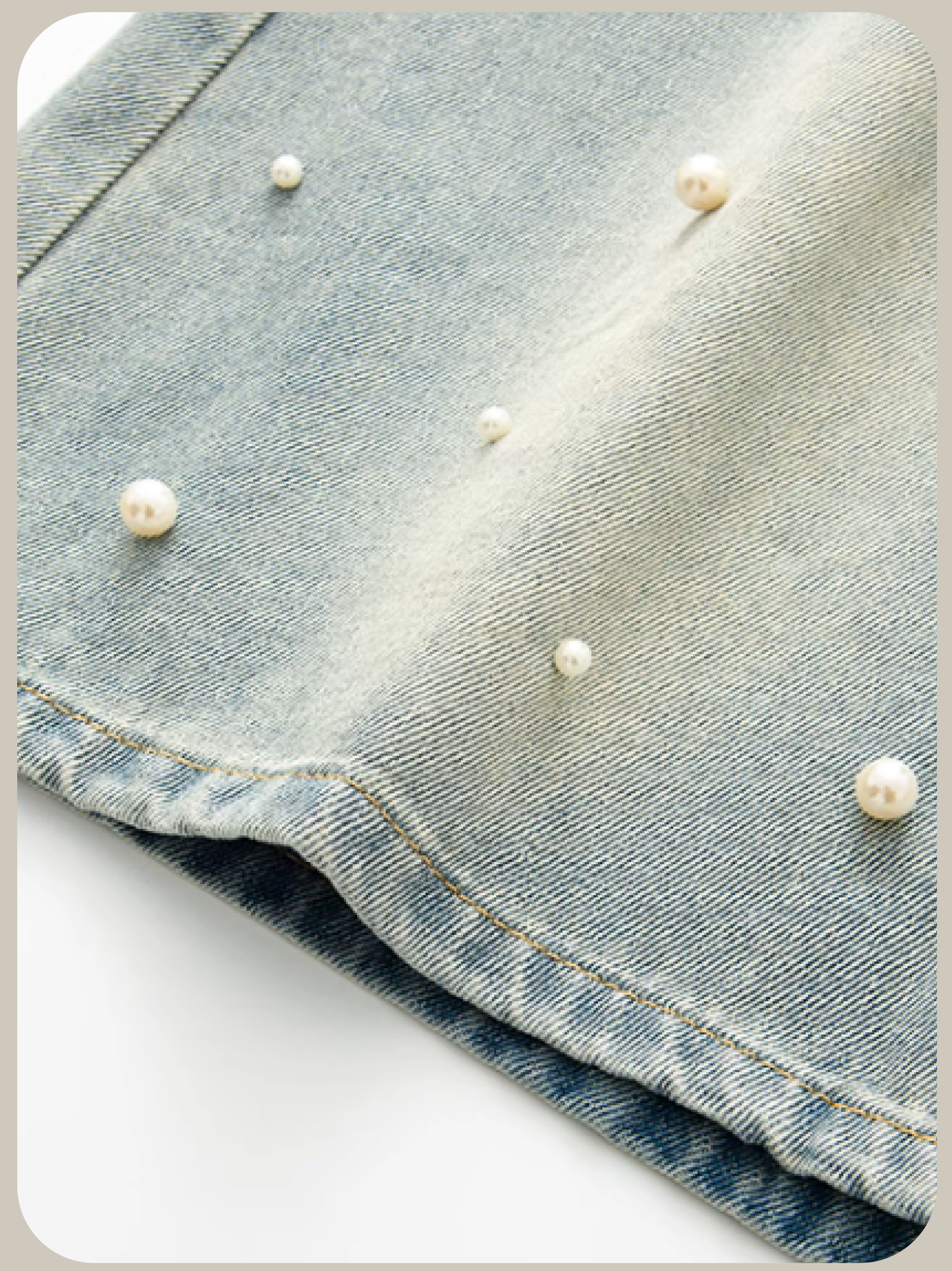 Pearl Deco Denim Short Pants/パールデコデニムショートパンツ