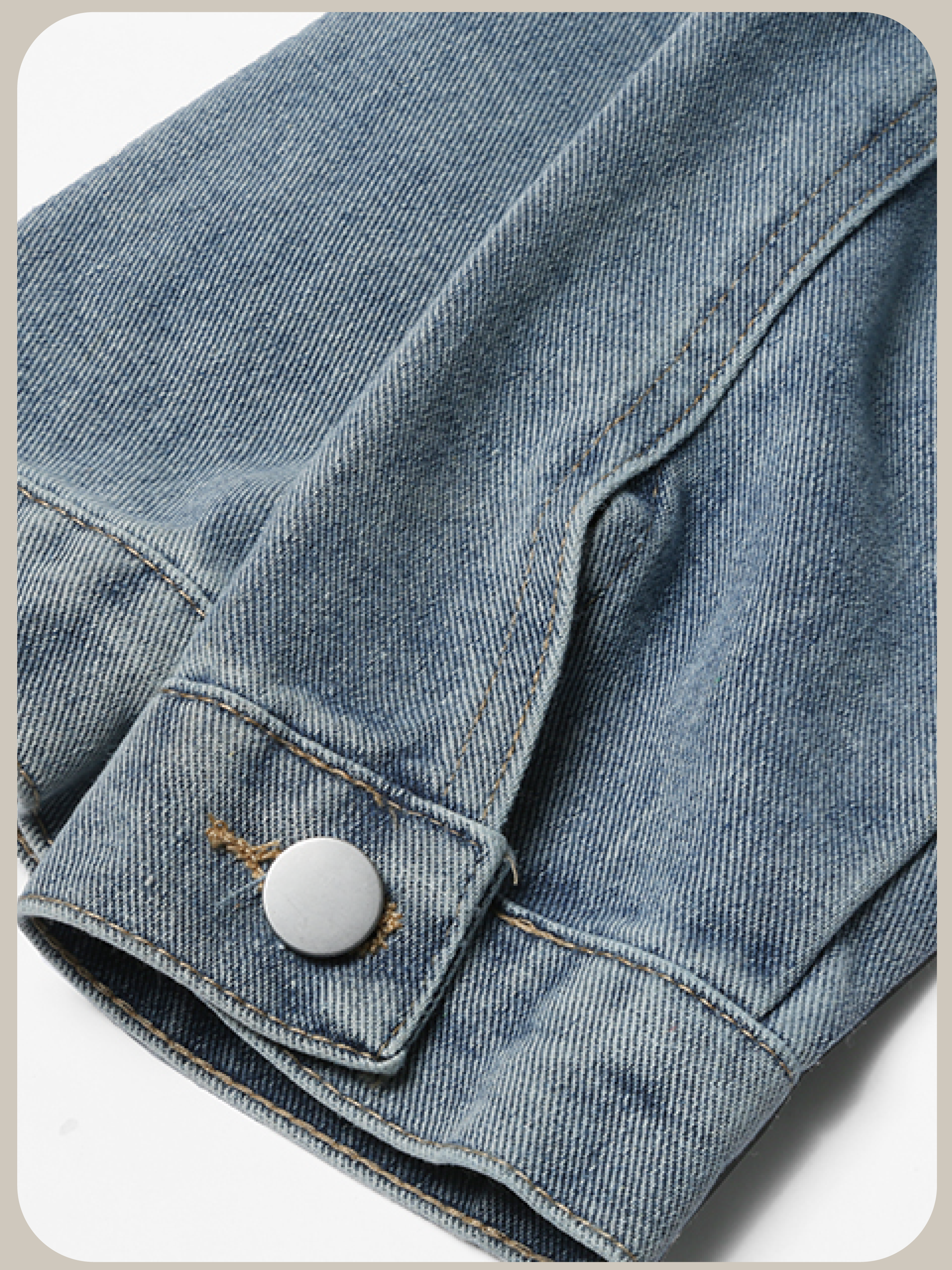 Ruffle Deco Pearl Denim Jacket/ラッフルデコパールデニムジャケット