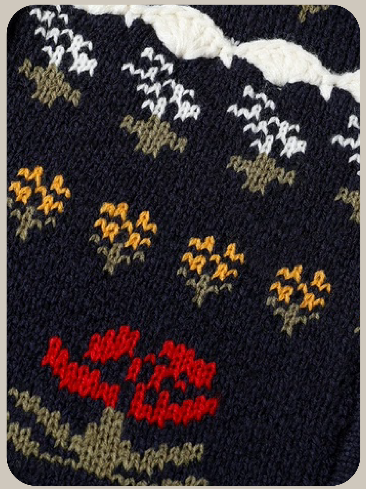 Scallop Trim Lace Up Floral Jacquard Cardigan/スカラップトリム レースアップ花柄ジャカードカーディガン