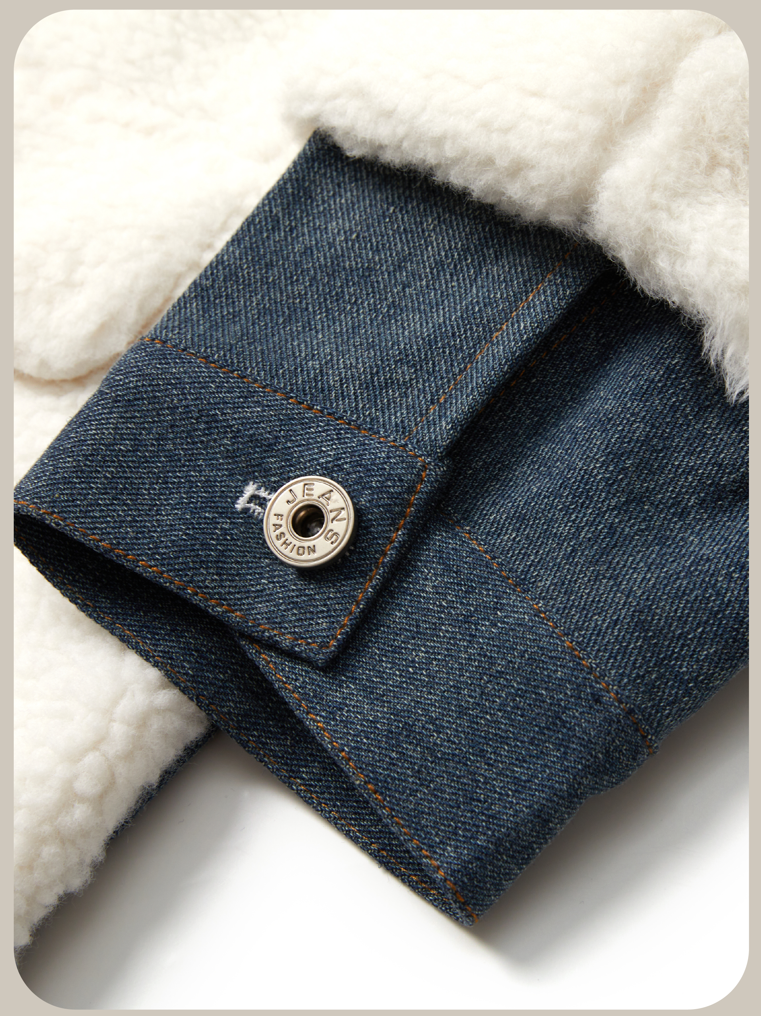 Faux Fur Stitching Denim Jacket/フェイクファーステッチデニムジャケット