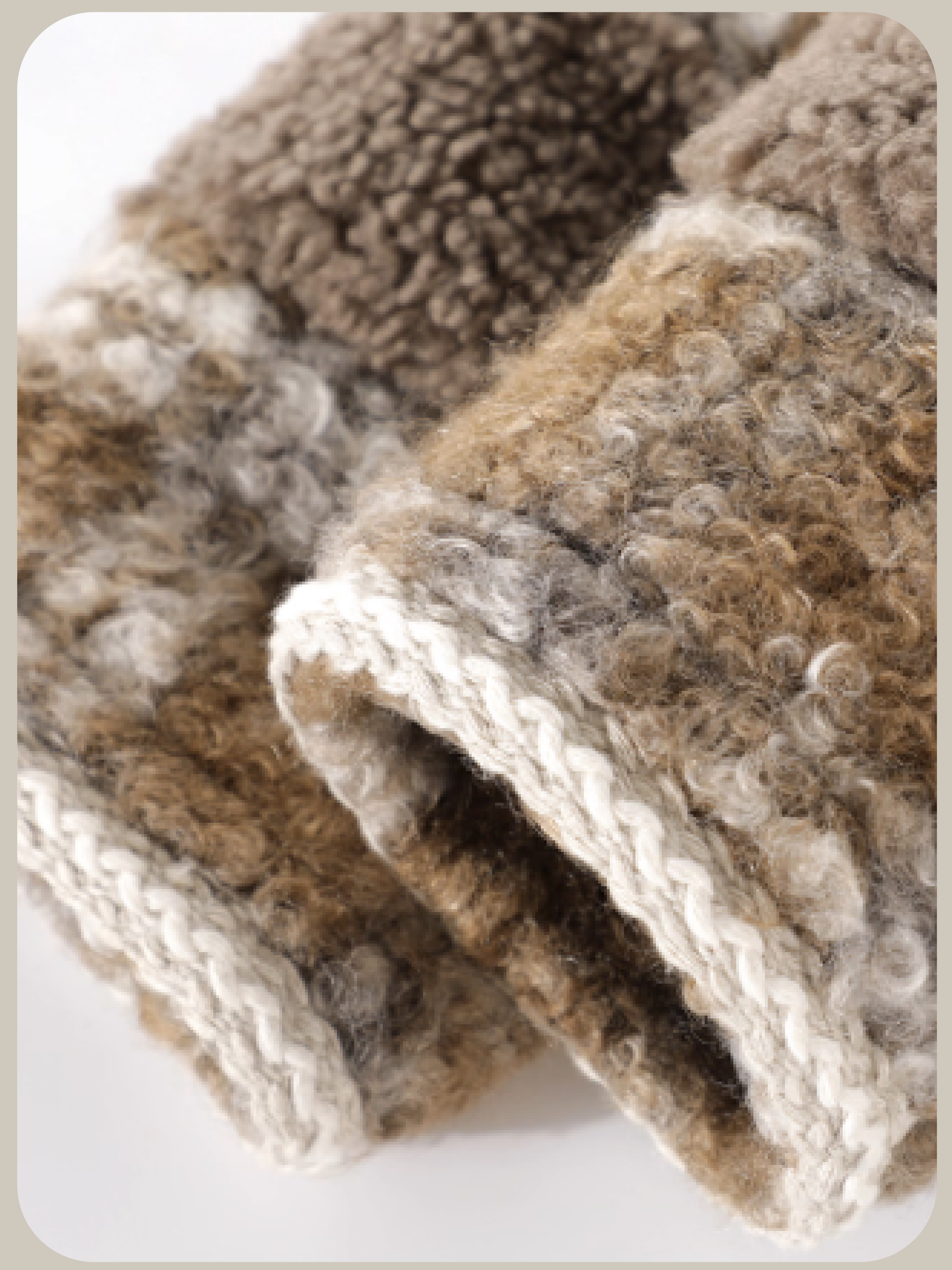 Cozy Tweed Faux Fur Coat/ツイードフェイクファーコート