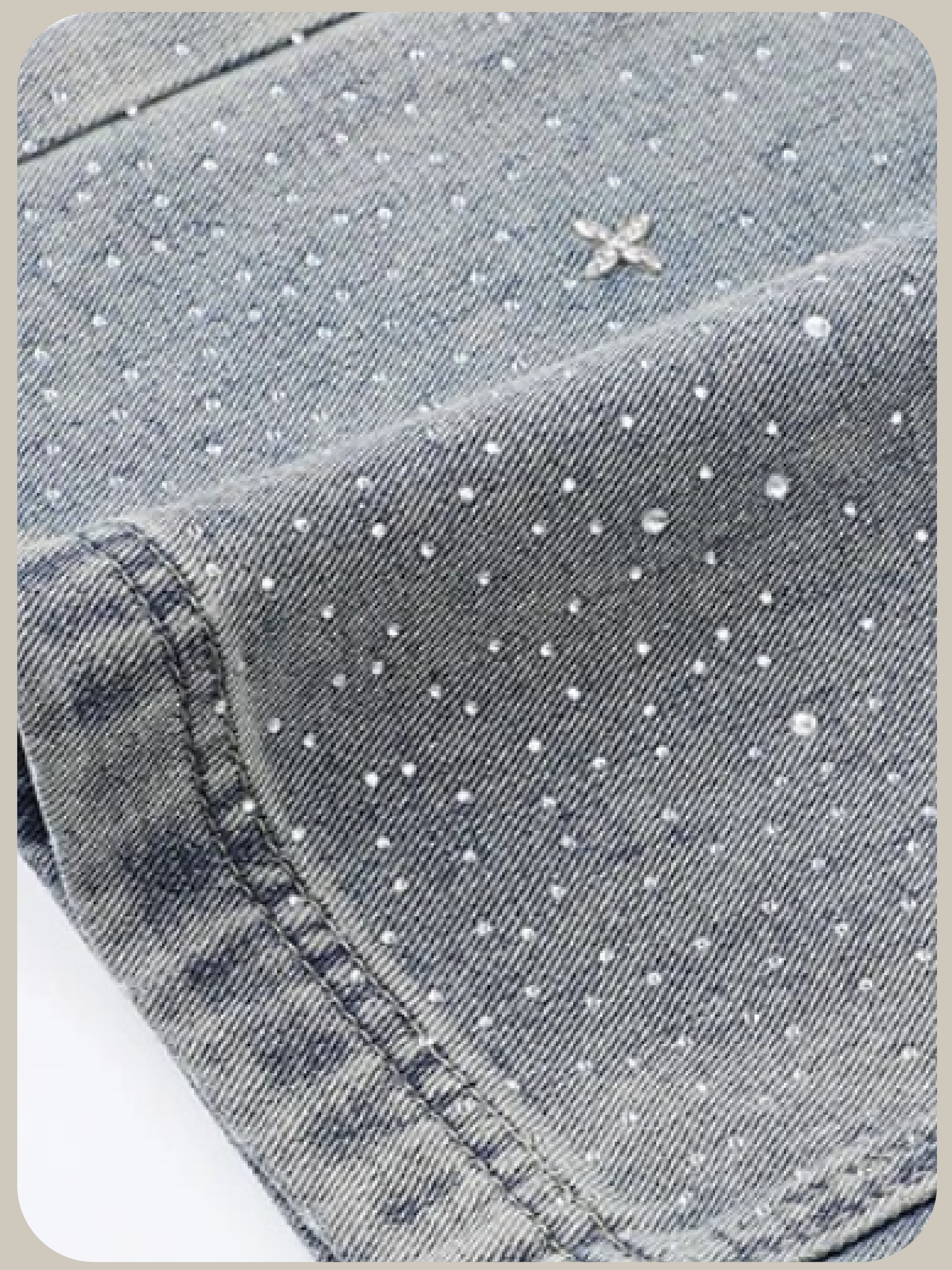 Lace Motif Beads Denim Pants/レースモチーフビーズデニムパンツ