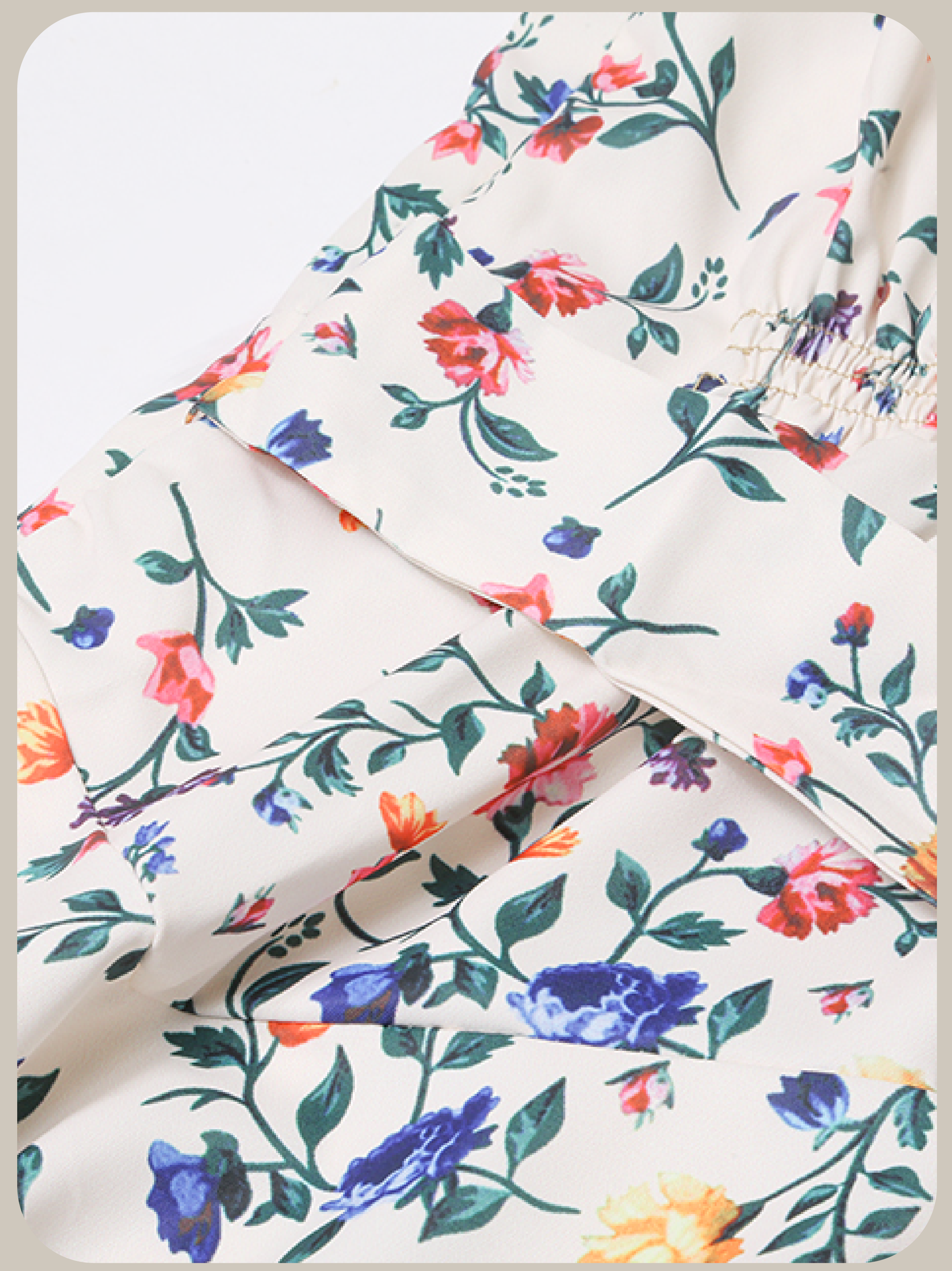 Waisted Floral One Piece/ウエスト花柄ワンピース