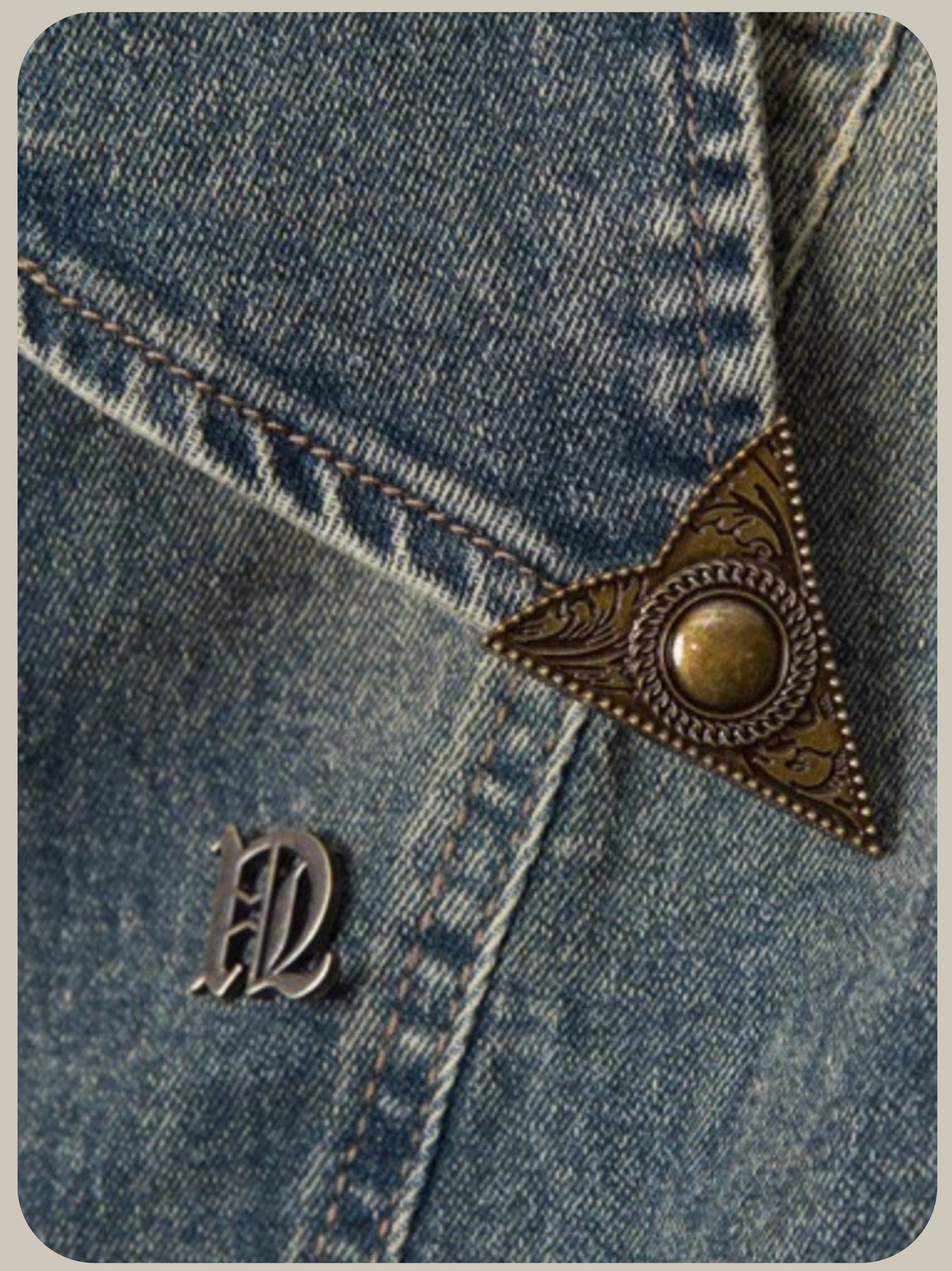 Lace Up Denim Shirt/レースアップデニムシャツ