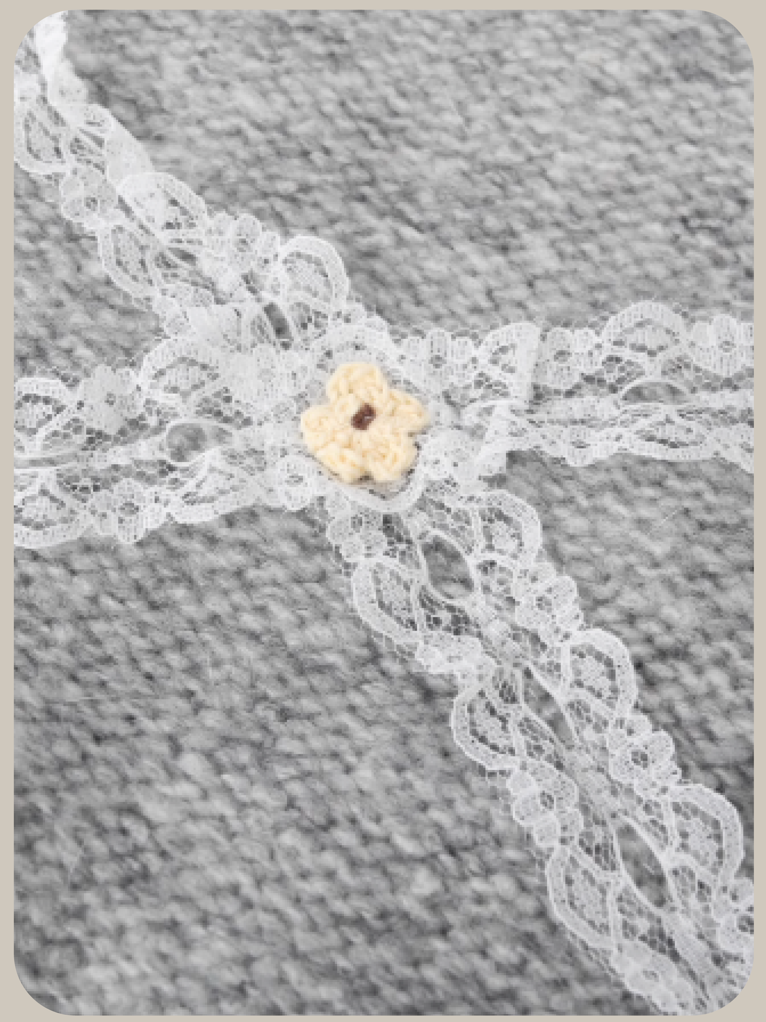 Lace Deco Fluffy Sweater/レースデコふわふわセーター