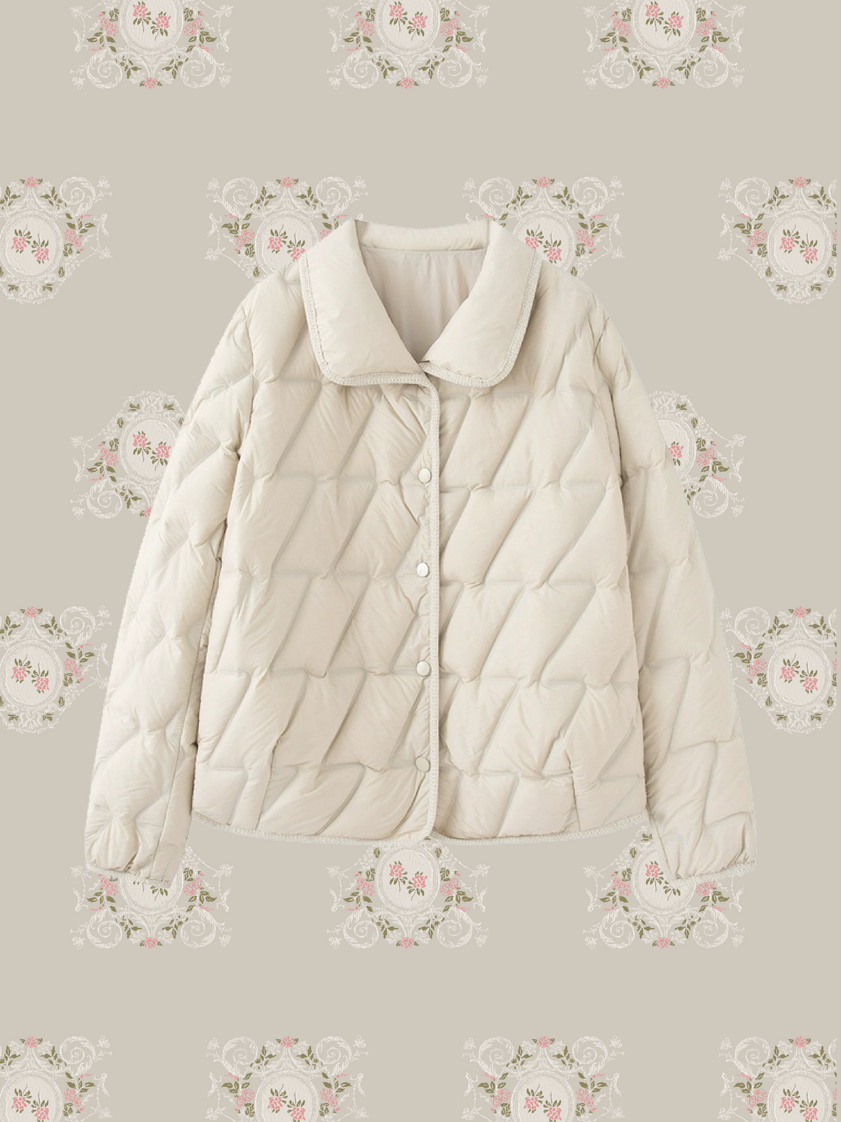 Diamond Quilted Collared Down Jacket/ダイヤモンドキルト襟付きダウンジャケット