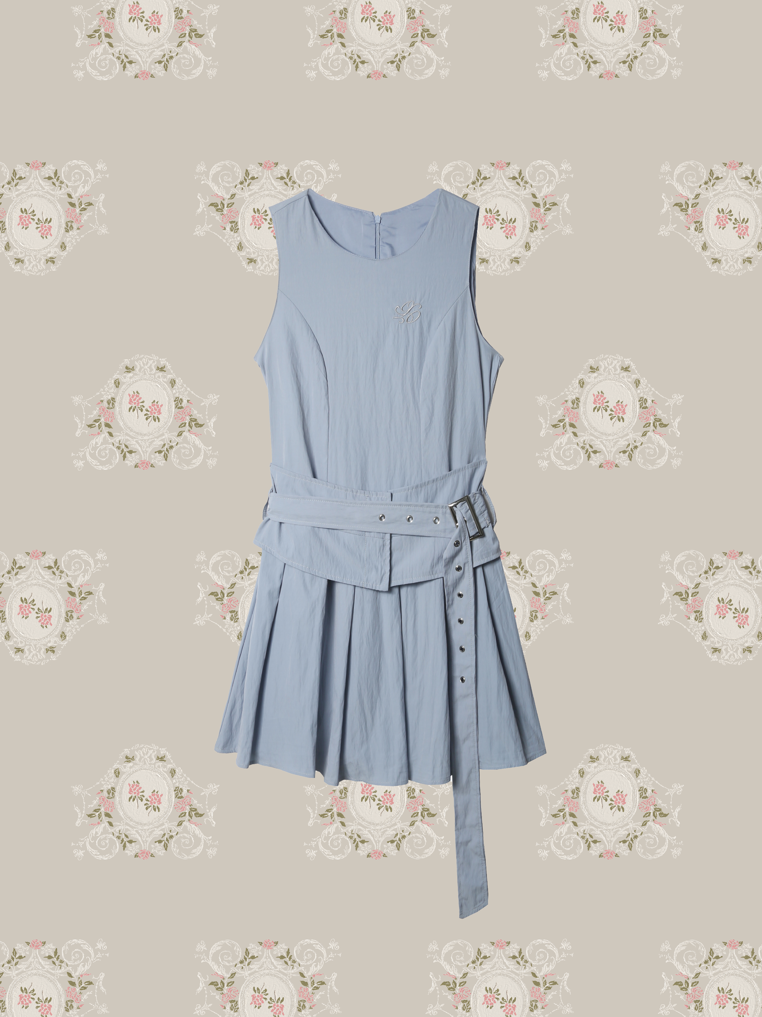 Belted Pleats Vest Dress/ベルト付きプリーツベストドレス