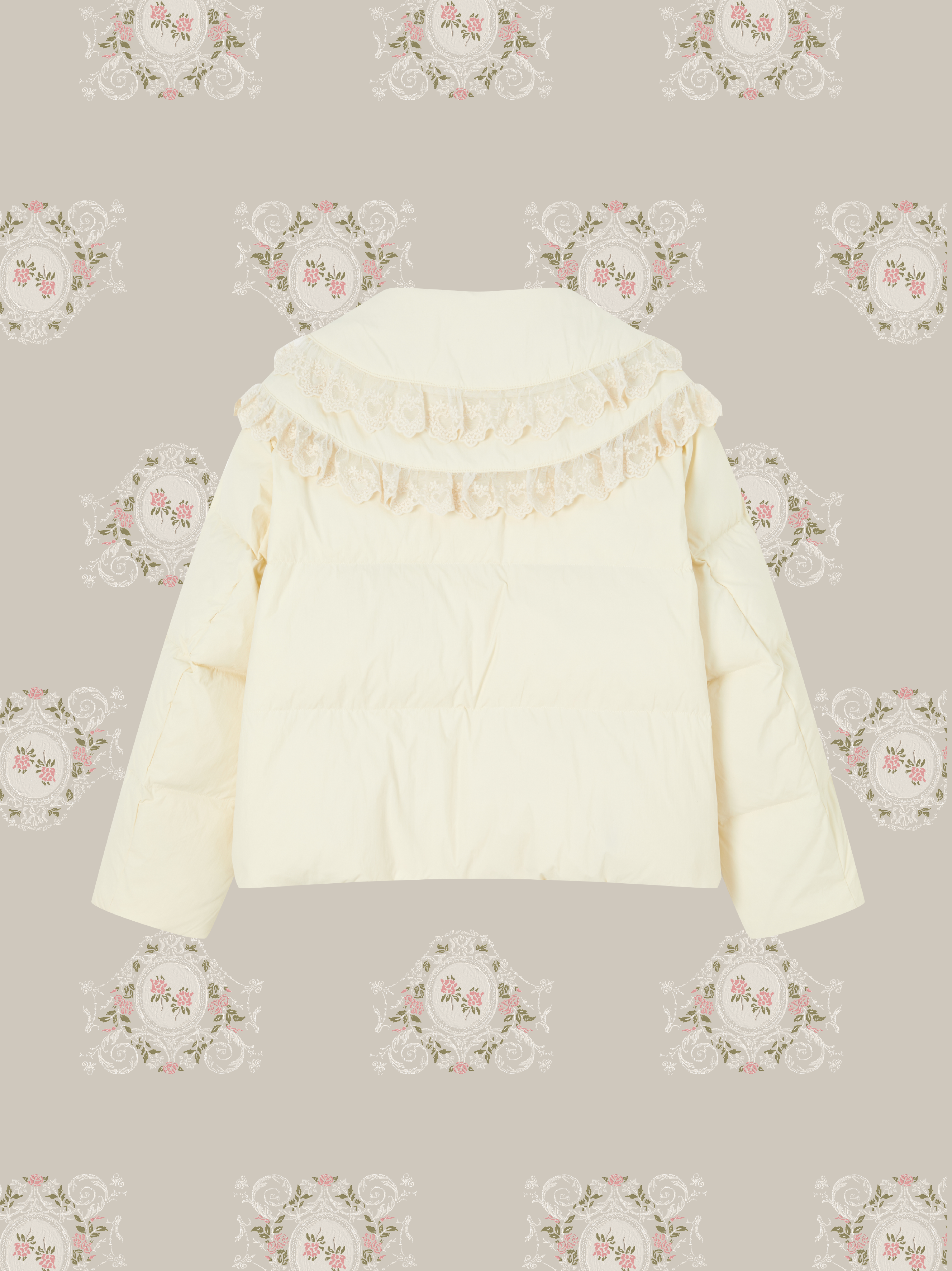 Double Lace Collar Duck Down Jacket/ダブルレースカラーダックダウンジャケット