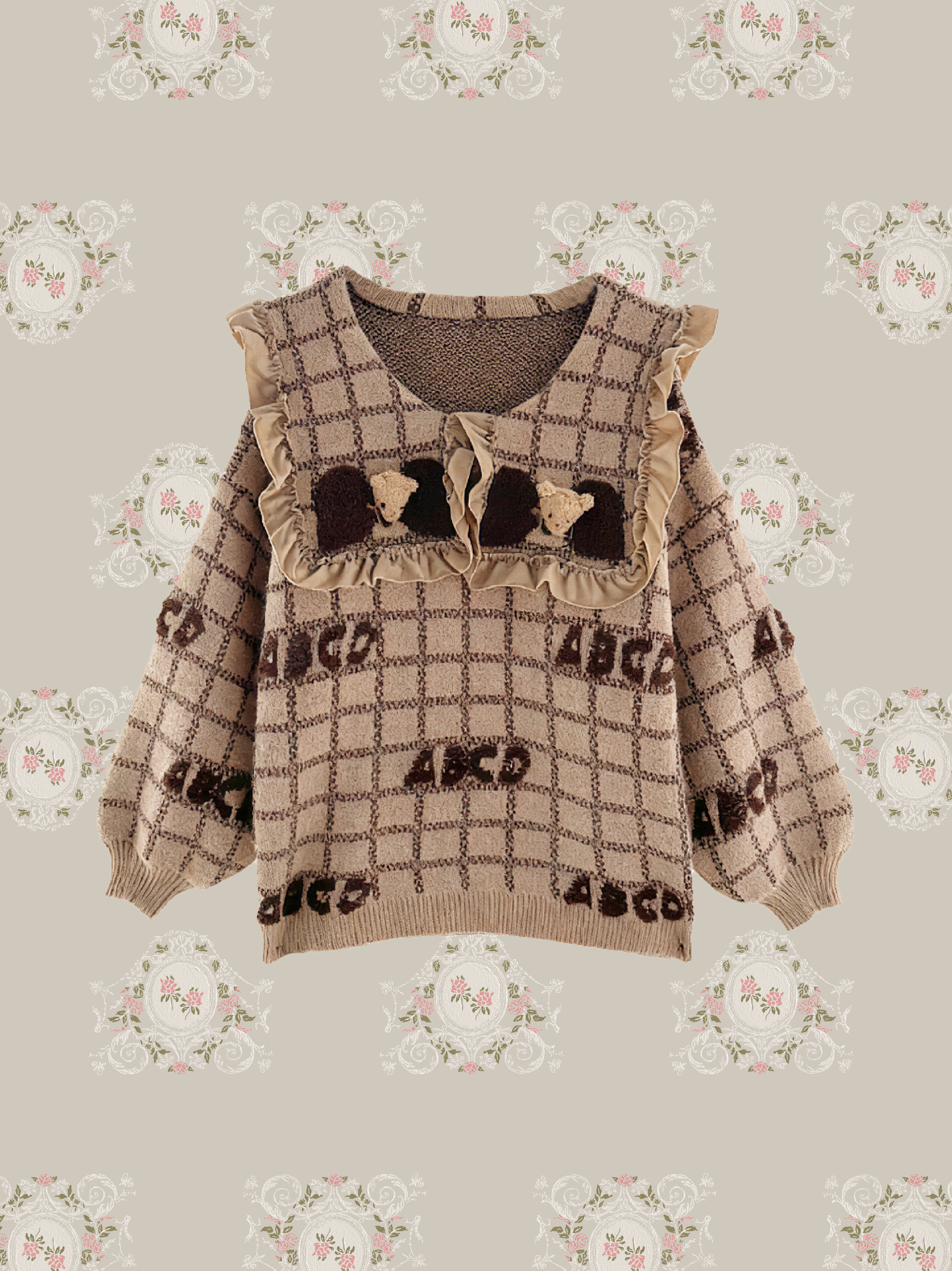 Big Frill Baby Bear Deco Knit/フリルベビーベアデコニット