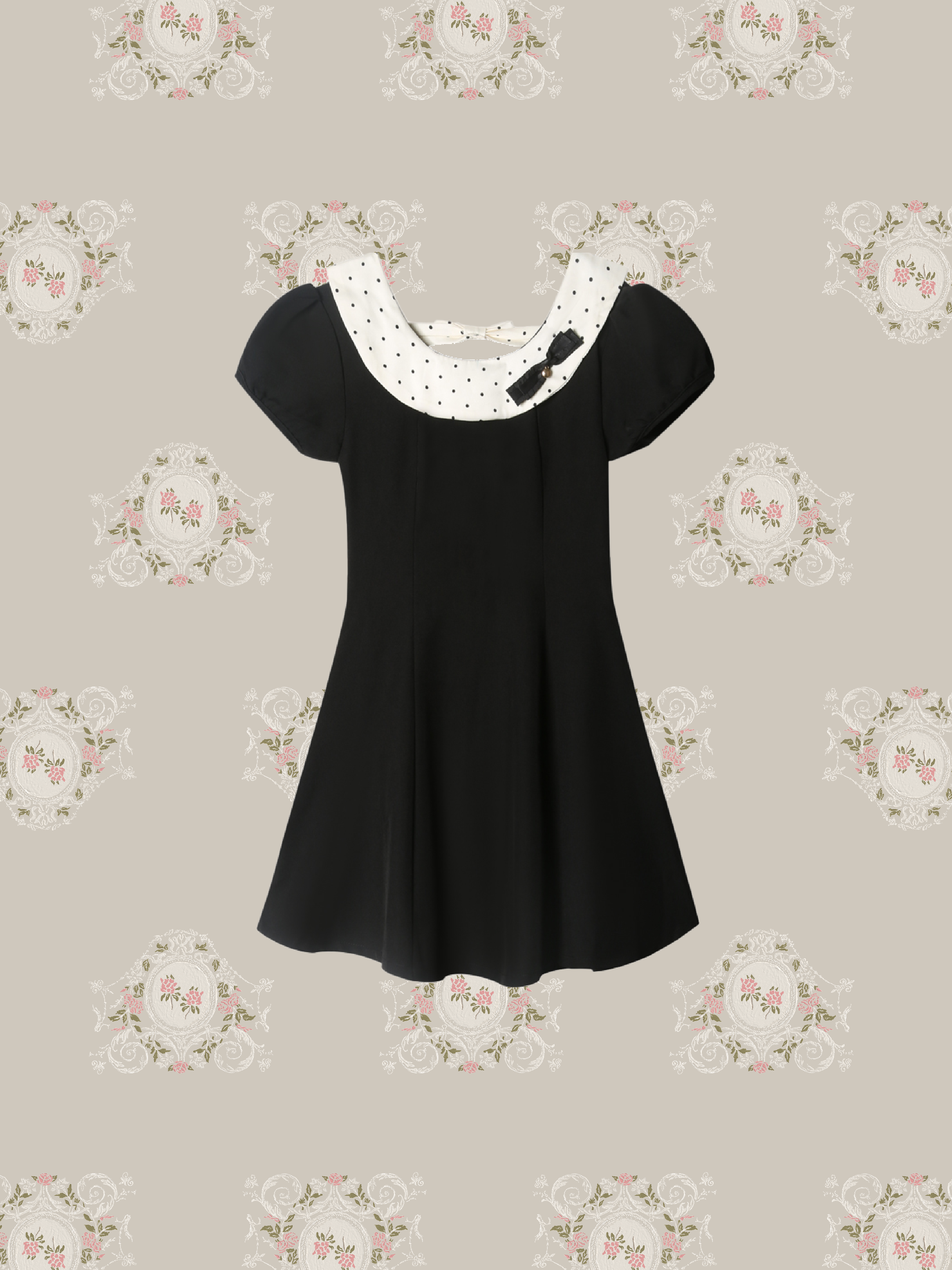 Dot Collar Sweet One Piece/ドットカラースイートワンピース