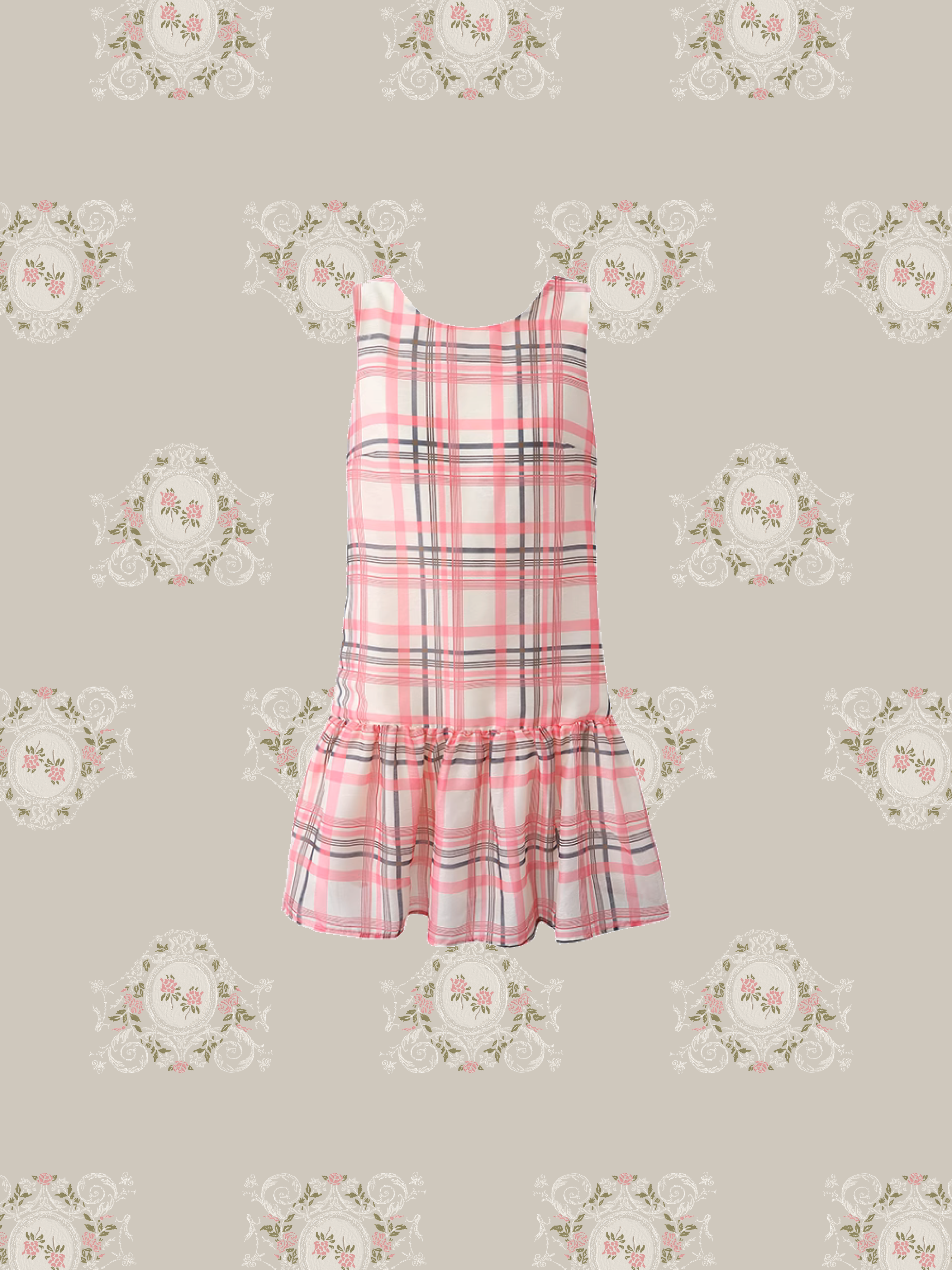 Back Button Pink Vest Dress/バックボタンピンクベストドレス