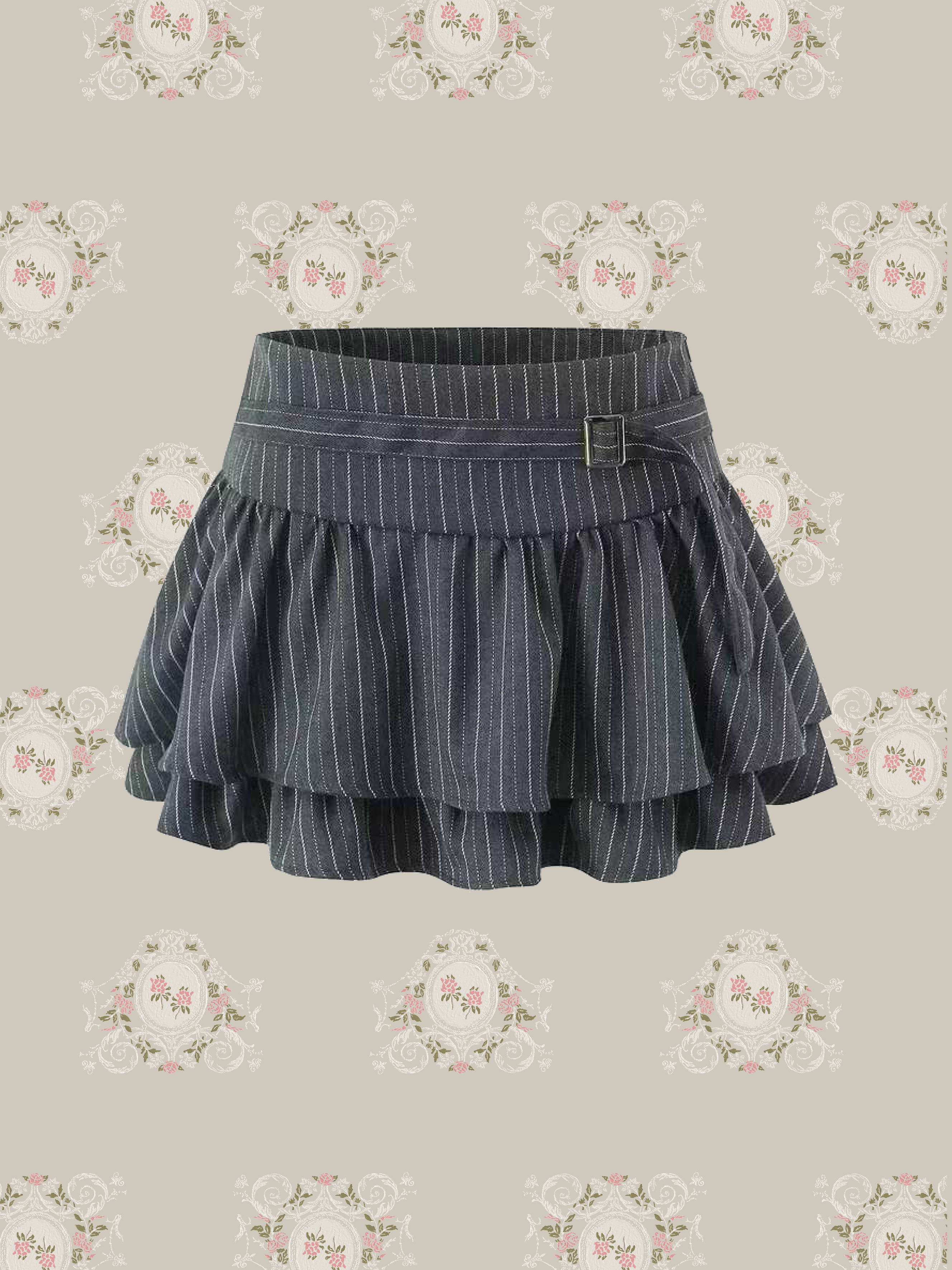 Striped Tiered Mini Skirt/ストライプ柄ティアードミニスカート