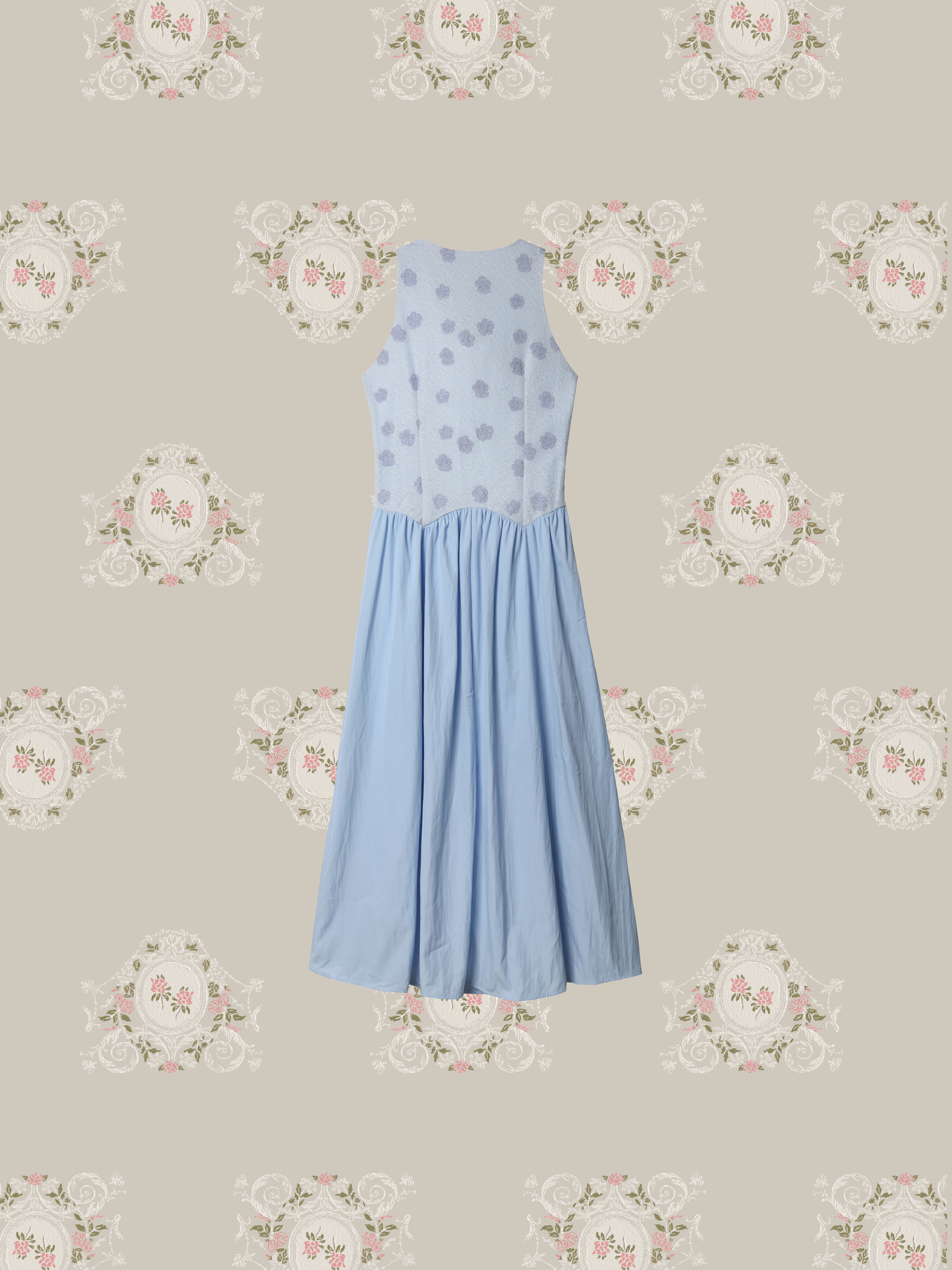 Romantic Floral Print Vest Dress/ロマンチック花柄ベストドレス