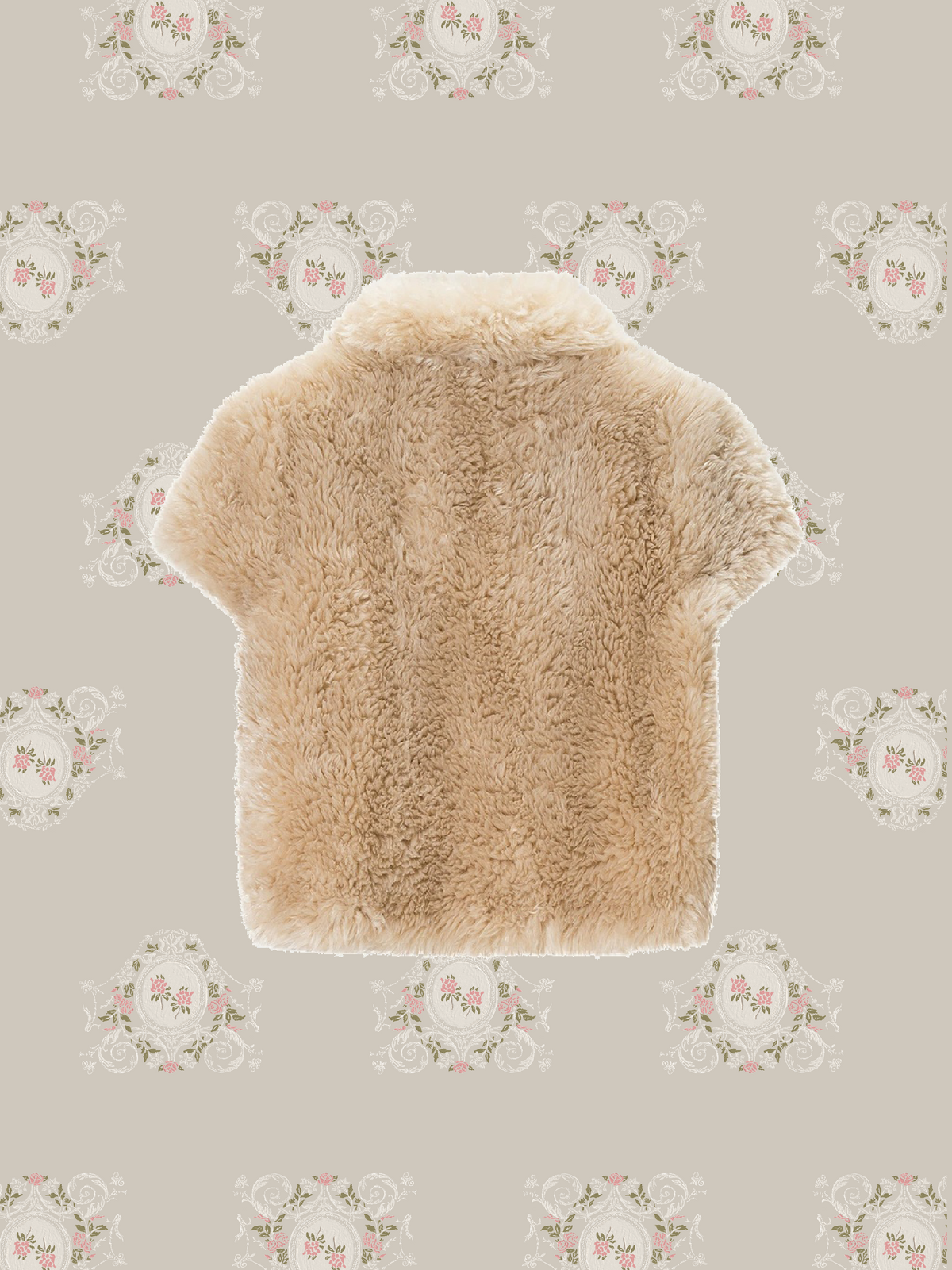 Collared Toggle Faux Fur Short Sleeve Vest/襟付きトグルフェイクファー半袖ベスト