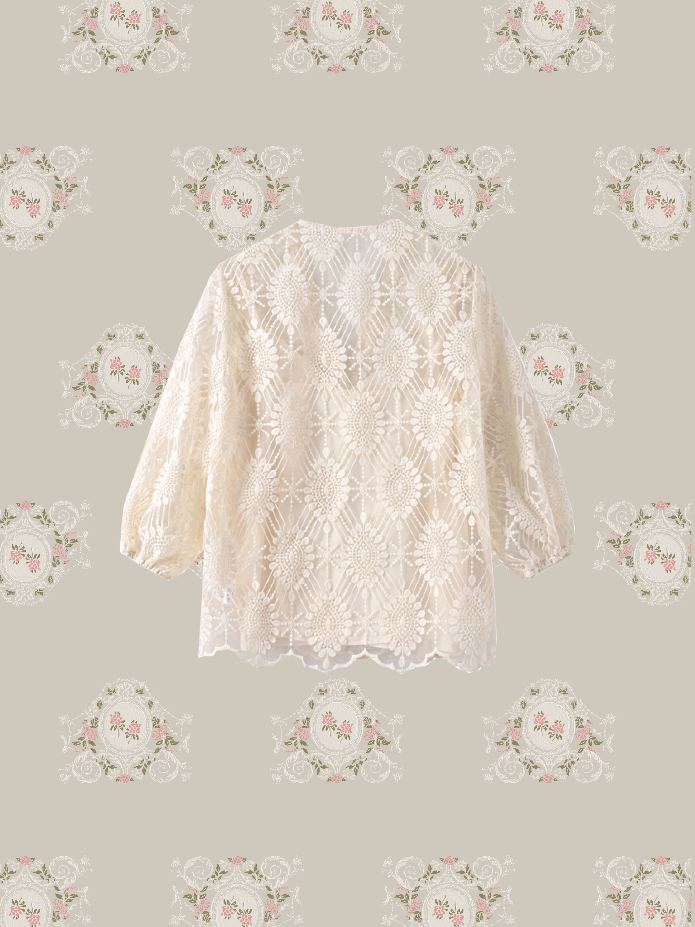 French Lace Blouse Set Up/フレンチレースブラウスセットアップ