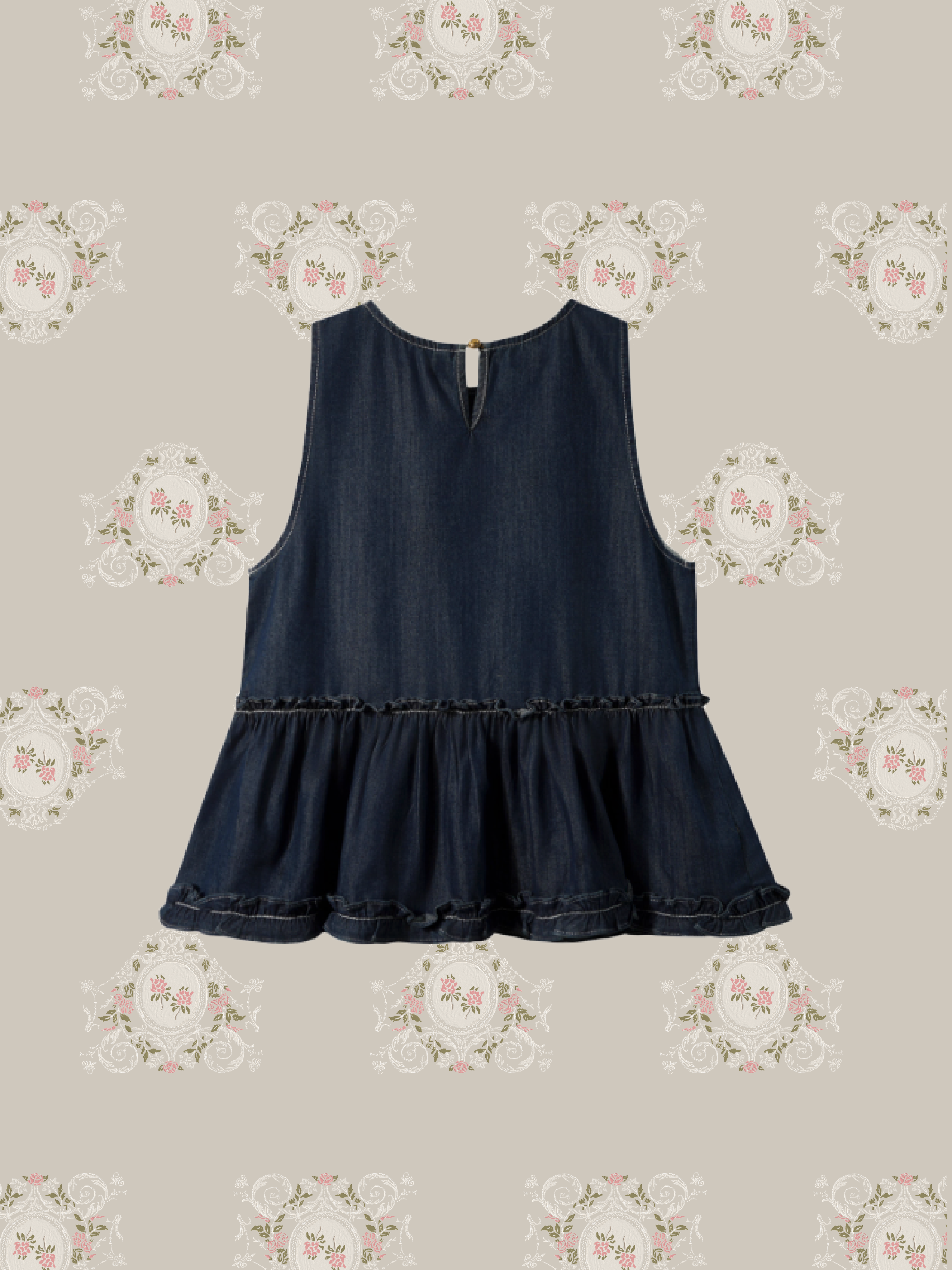 Flare Design Denim Vest/フレアデザインデニムベスト