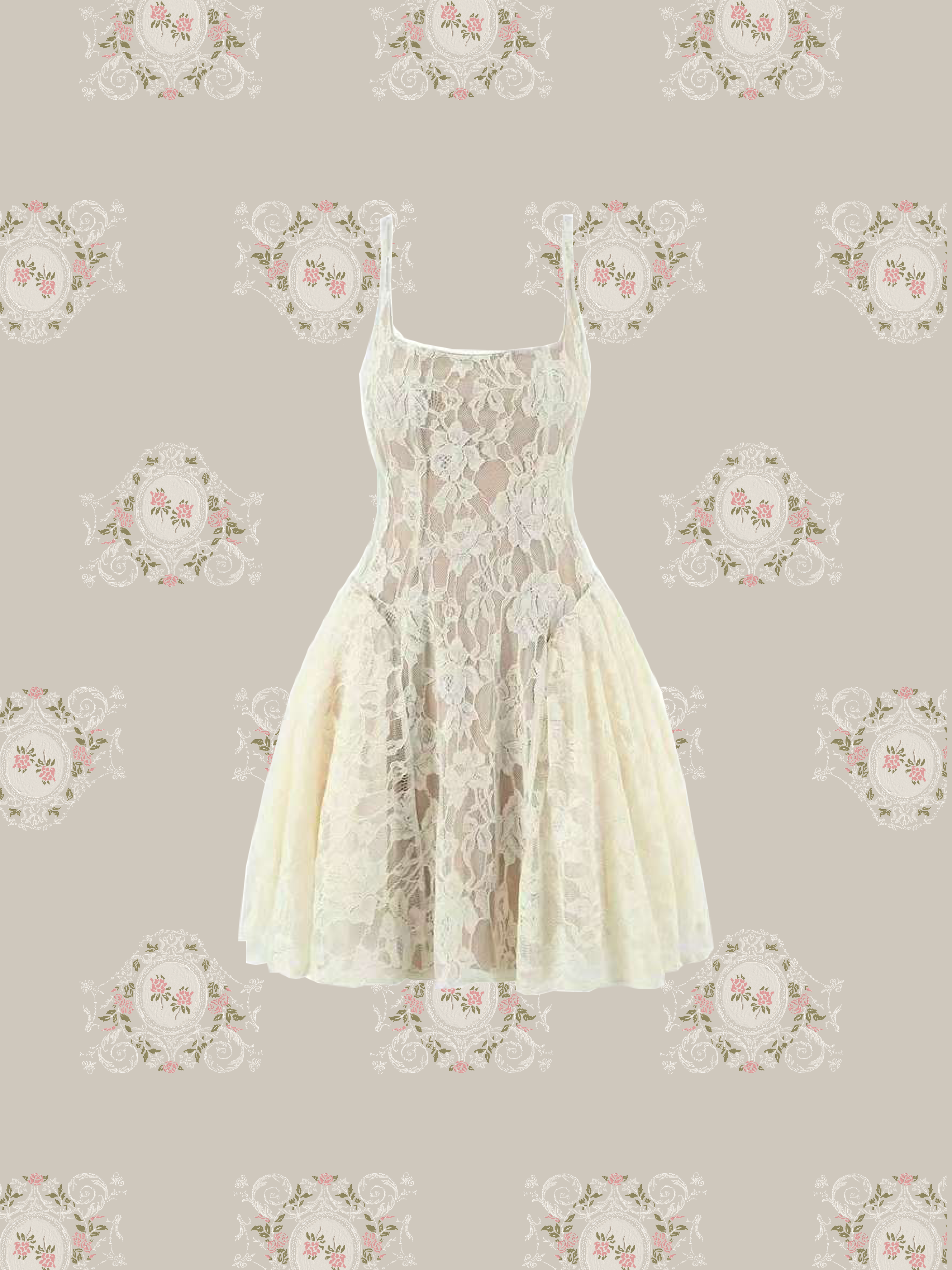 Texture Lace Waisted Cami Dress/テクスチャーレースウエストキャミドレス