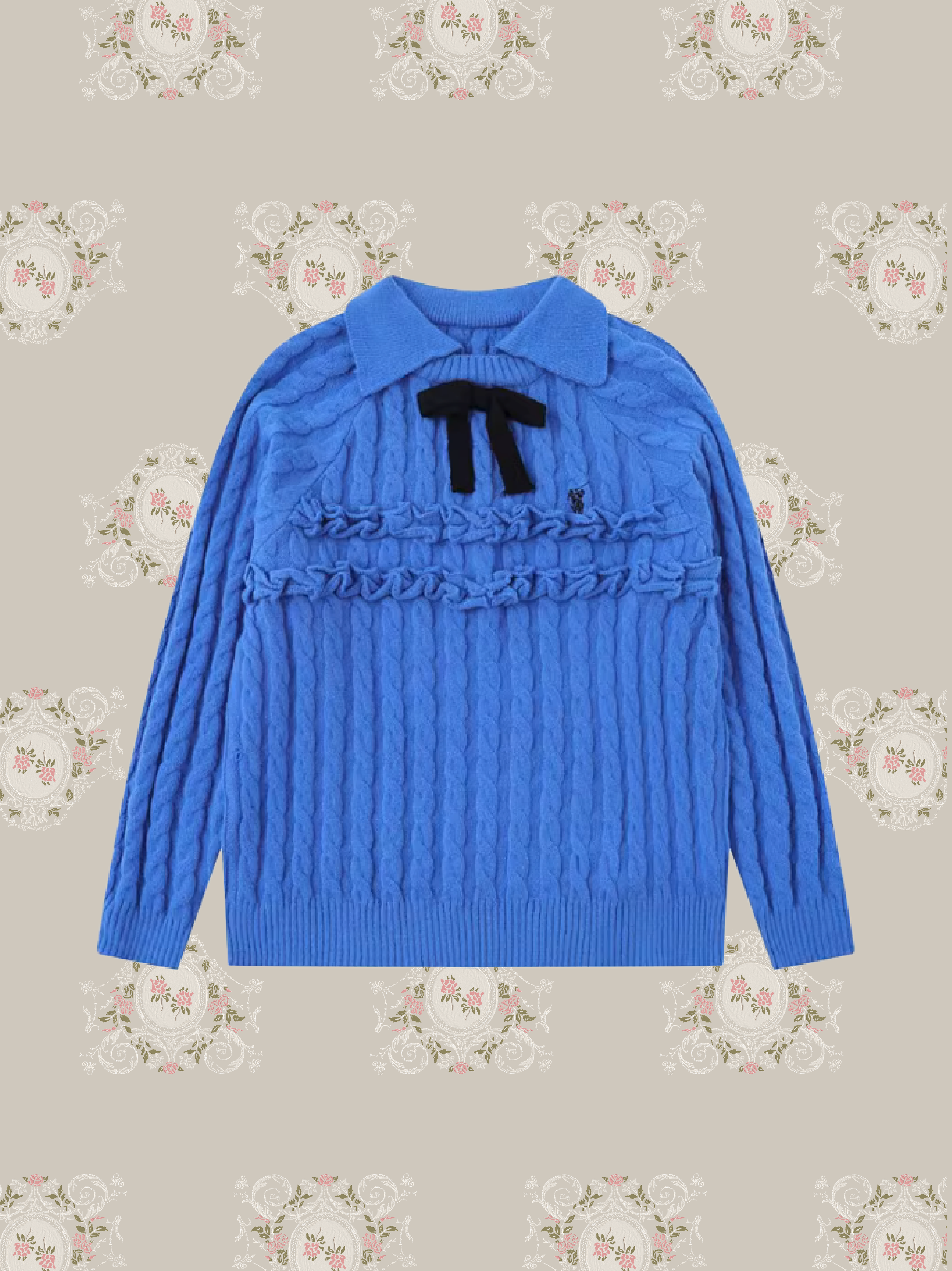 Frill Design Rib Knit/フリルデザインリブニット