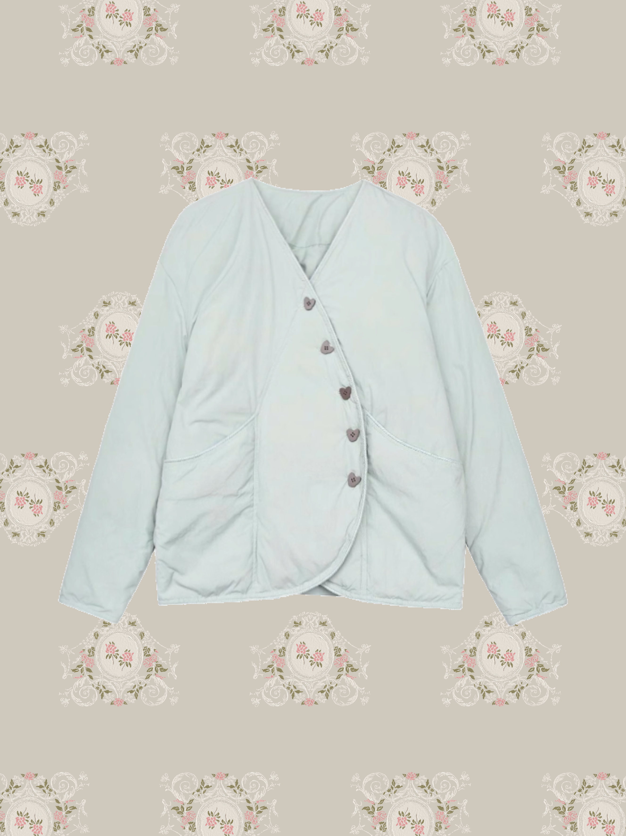 Asymmetry Heart Button Duck Down Coat/アシンメトリーハートボタンダックダウンコート