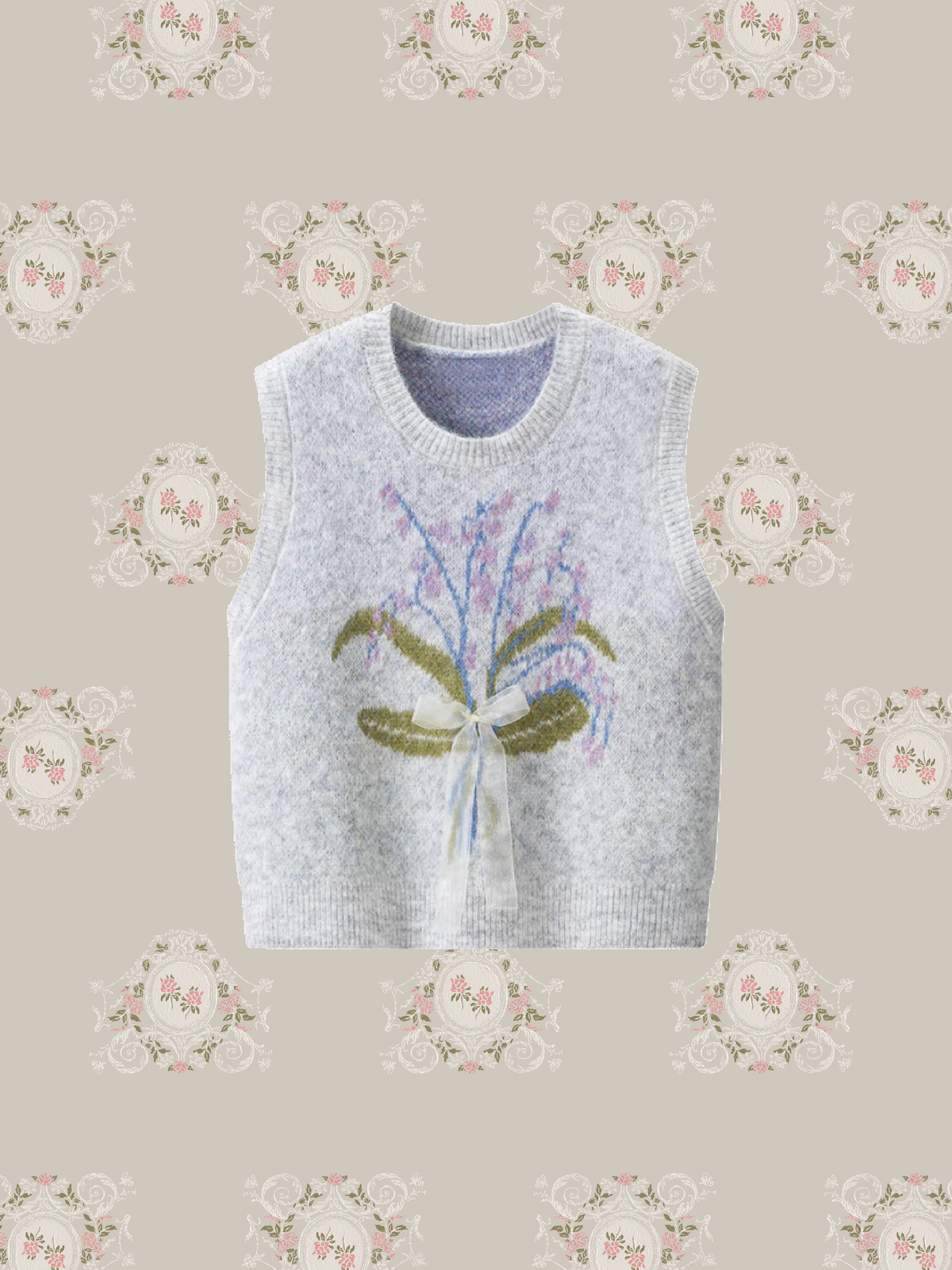 Embroidery Floral Knit Vest/花柄刺繍ニットベスト