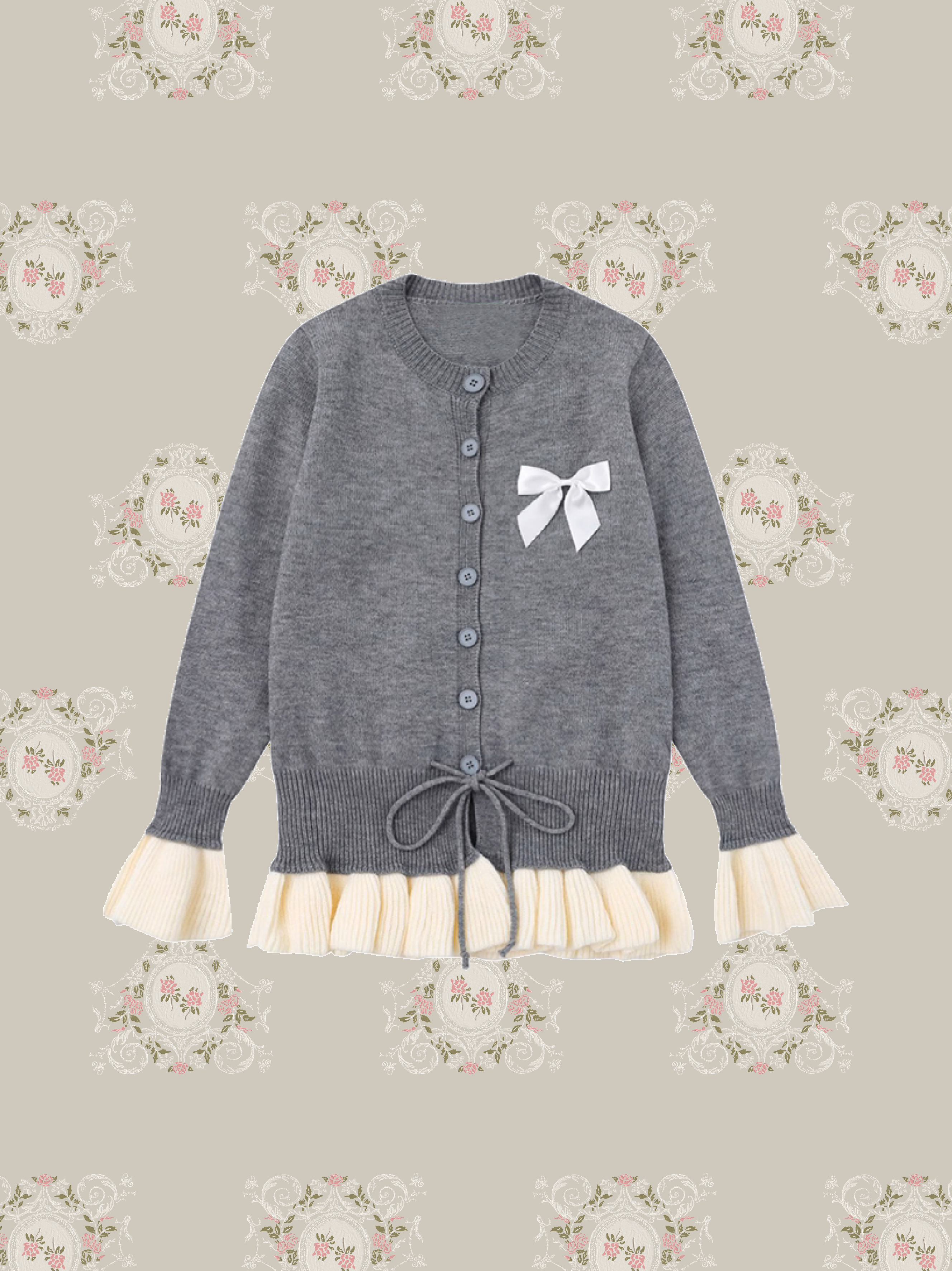 Lace Up Frill Cardigan/レースアップフリルカーディガン