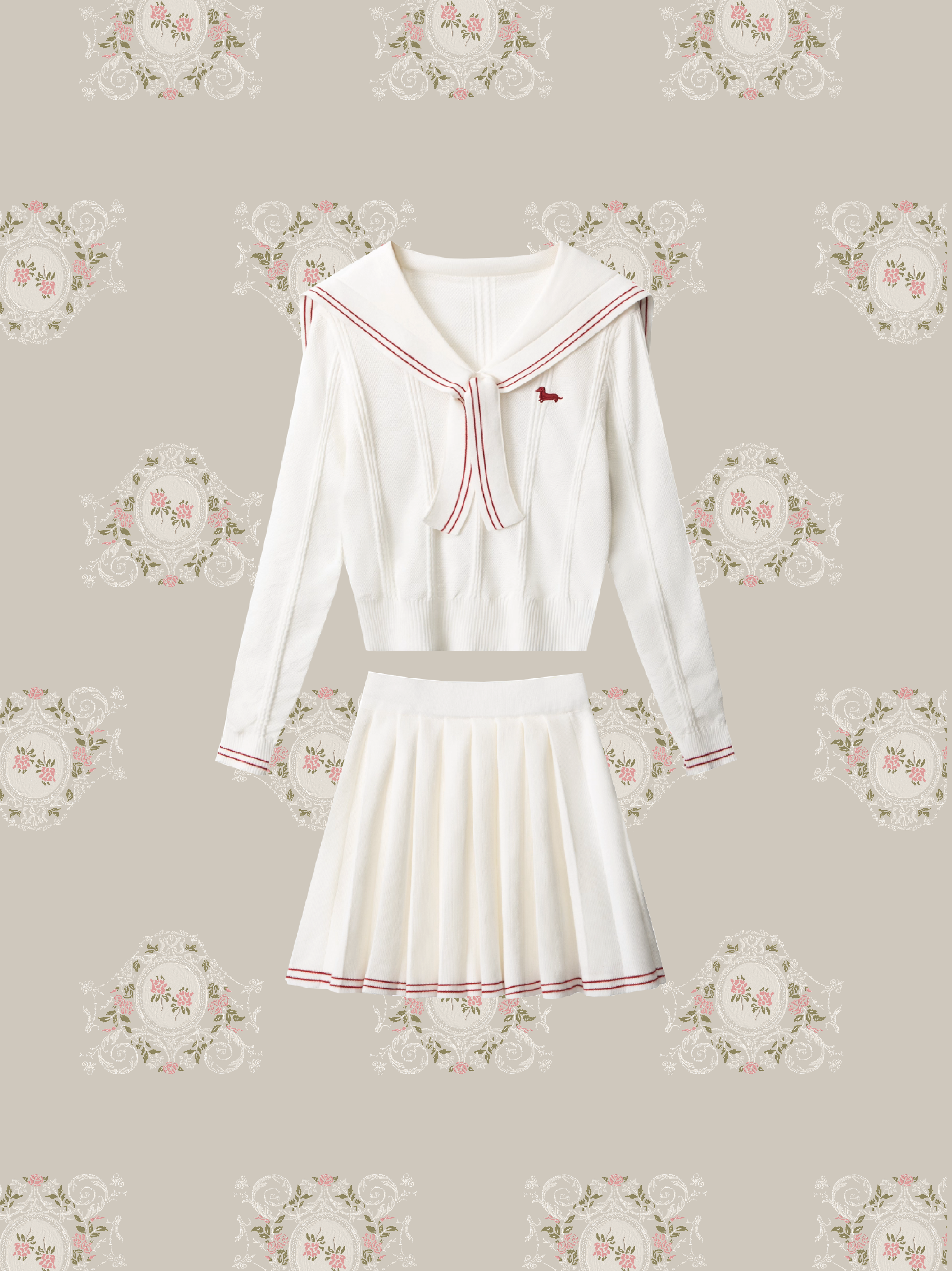 Sailor Collar Knit Skirt Set Up/セーラーカラーニットスカートセットアップ